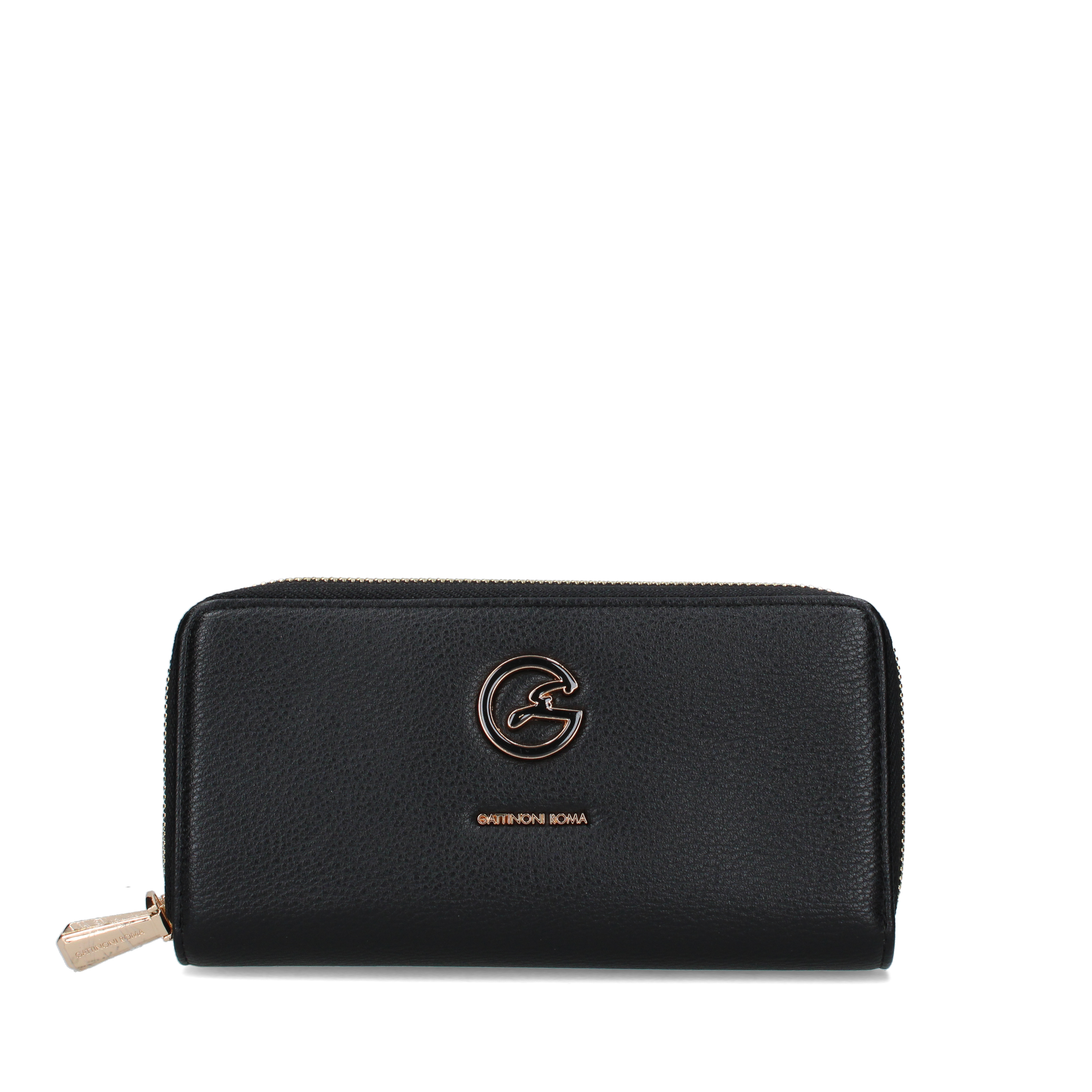 PORTAFOGLI CON ZIP PERIMETRALE DONNA NERO