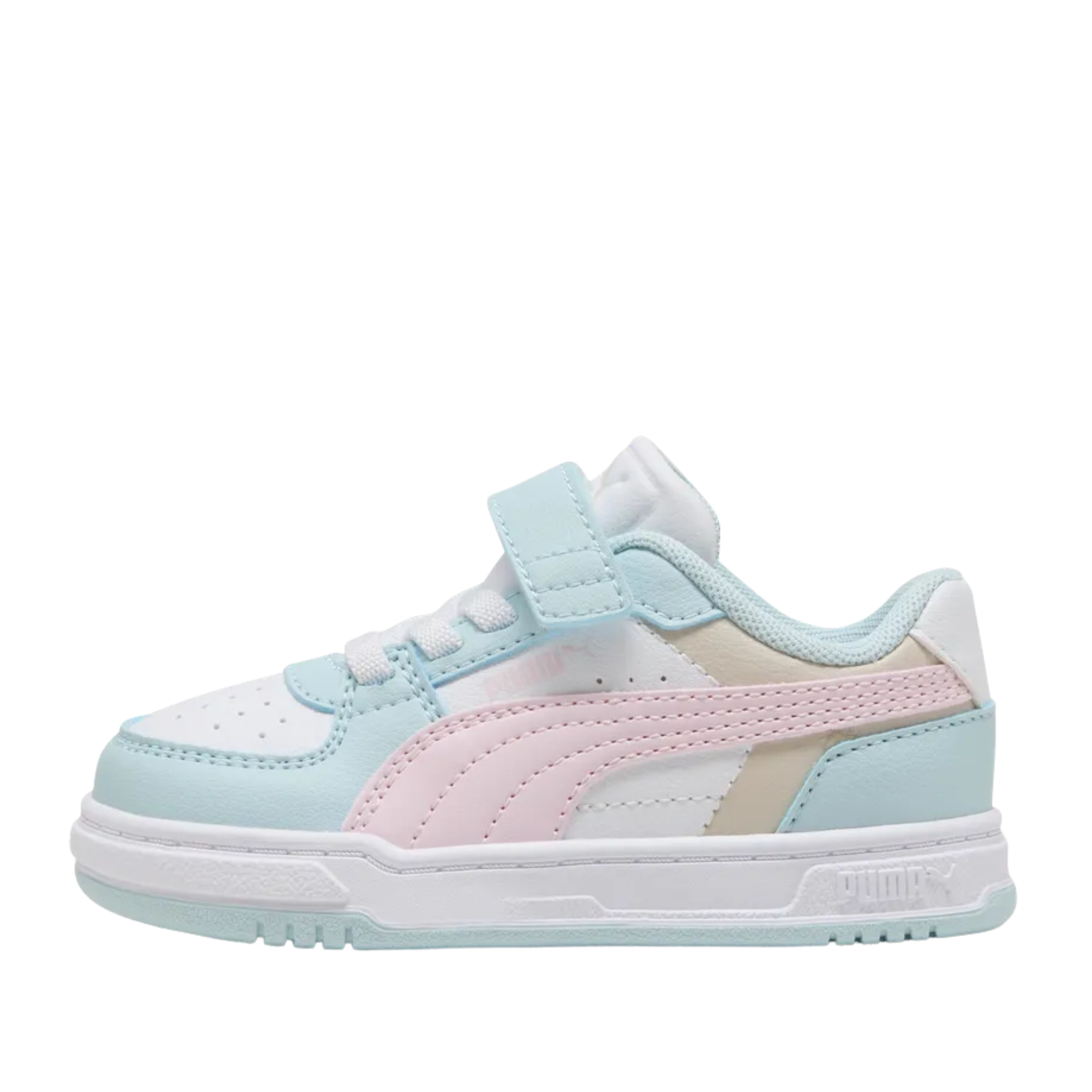 SNEAKERS BASSE CON STRAPPO BAMBINA CELESTE