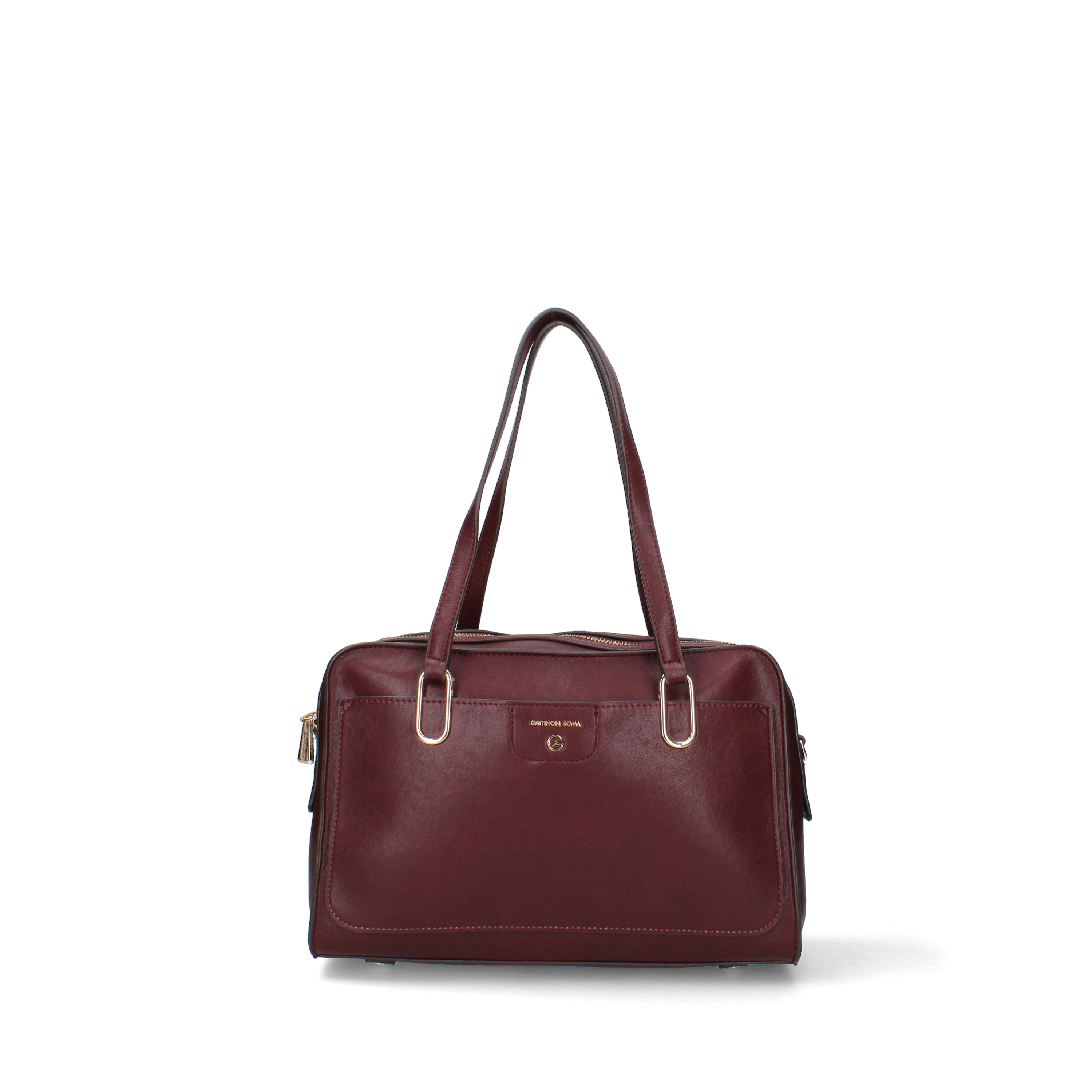 BORSA A MANO STILE BOWLING DONNA BORDEAUX