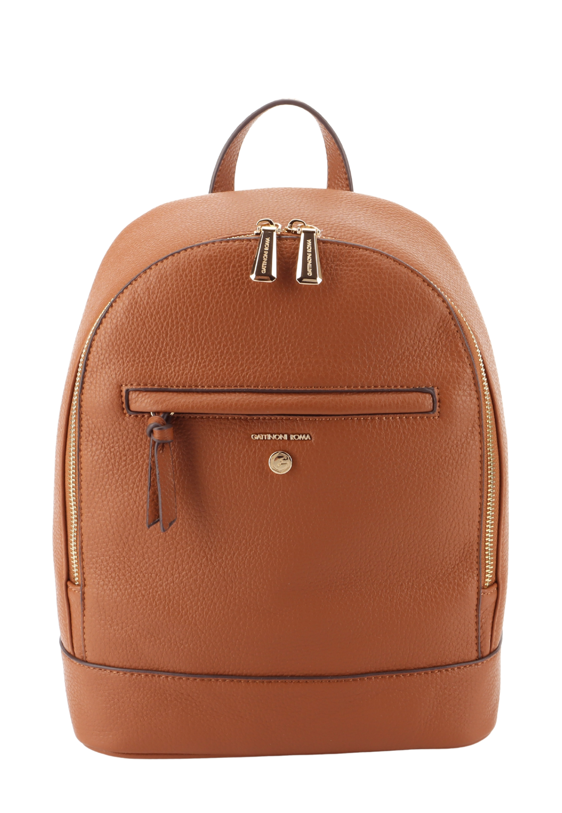 ZAINO CON TASCA FRONTALE CON ZIP DONNA CUOIO