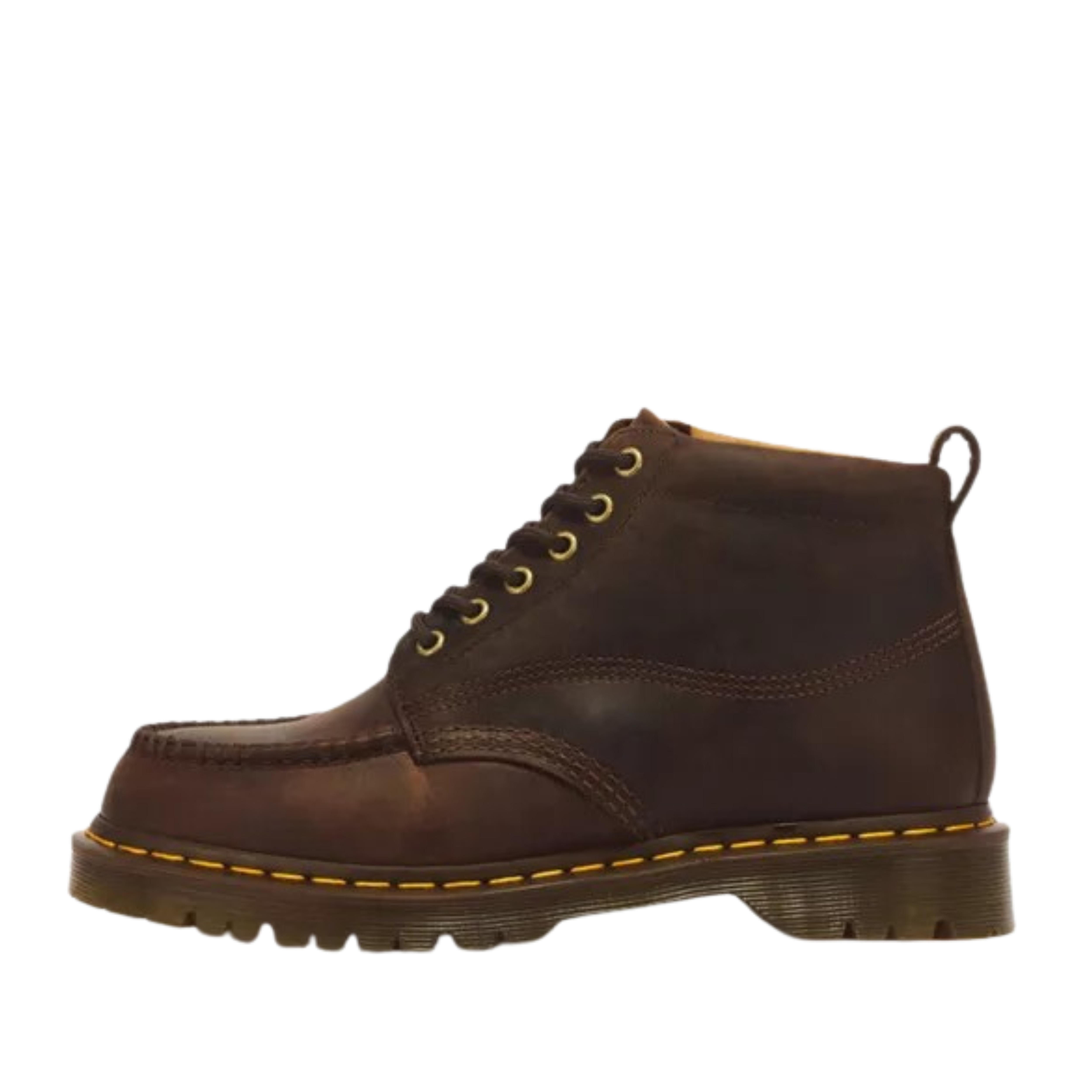 ANFIBI IN PELLE CRAZY HORSE CON PUNTA MOC TOE UOMO MARRONE