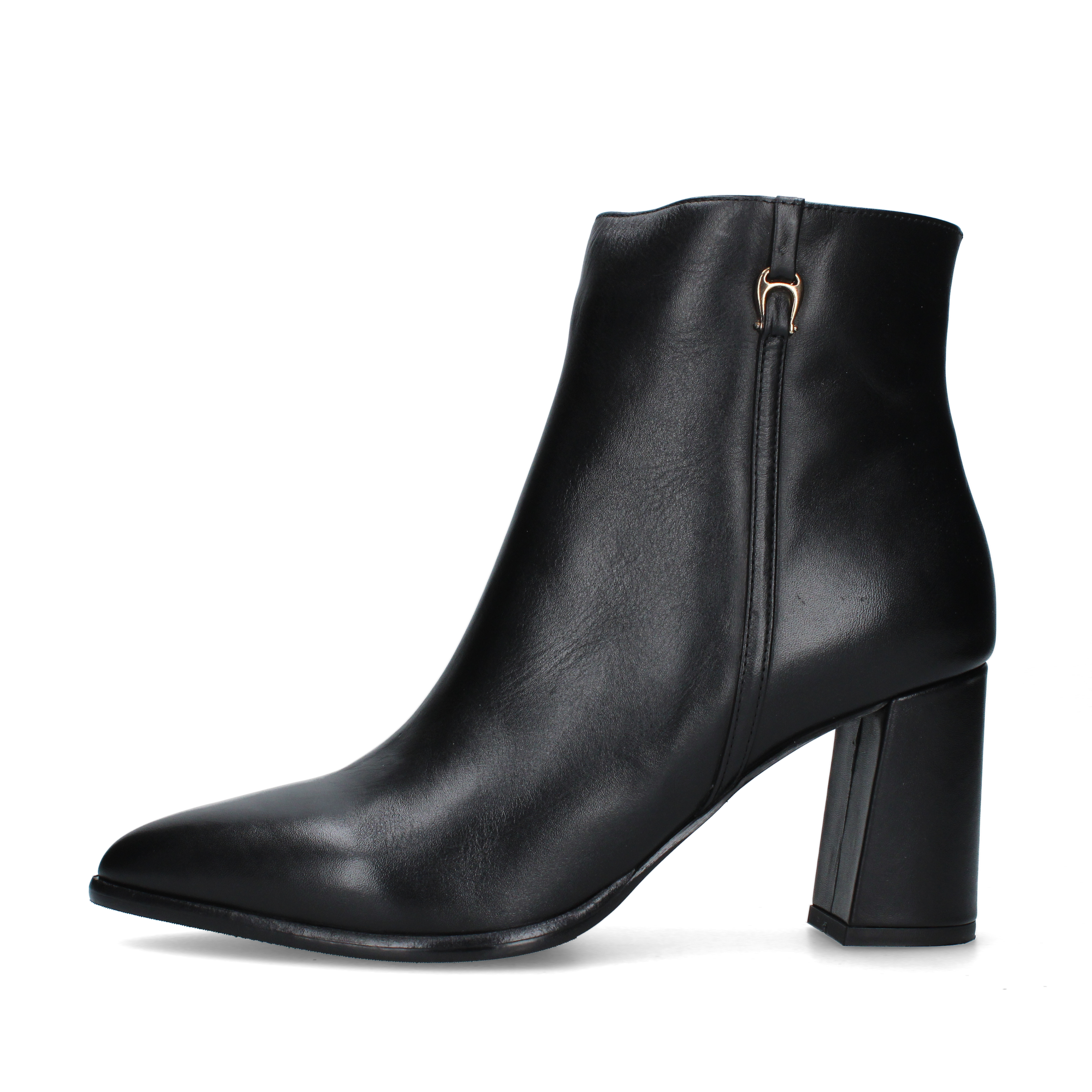 STIVALETTI TACCO ALTO CON DETTAGLIO METALLICO DONNA NERO