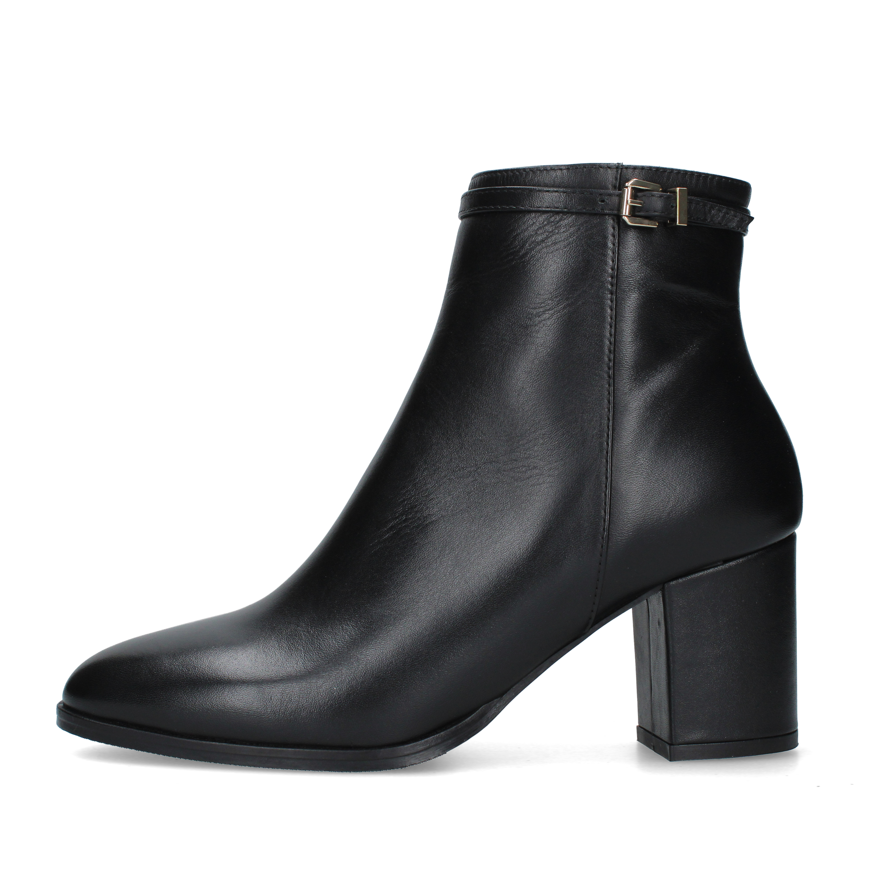 STIVALETTI TACCO CON CINTURINO DONNA NERO