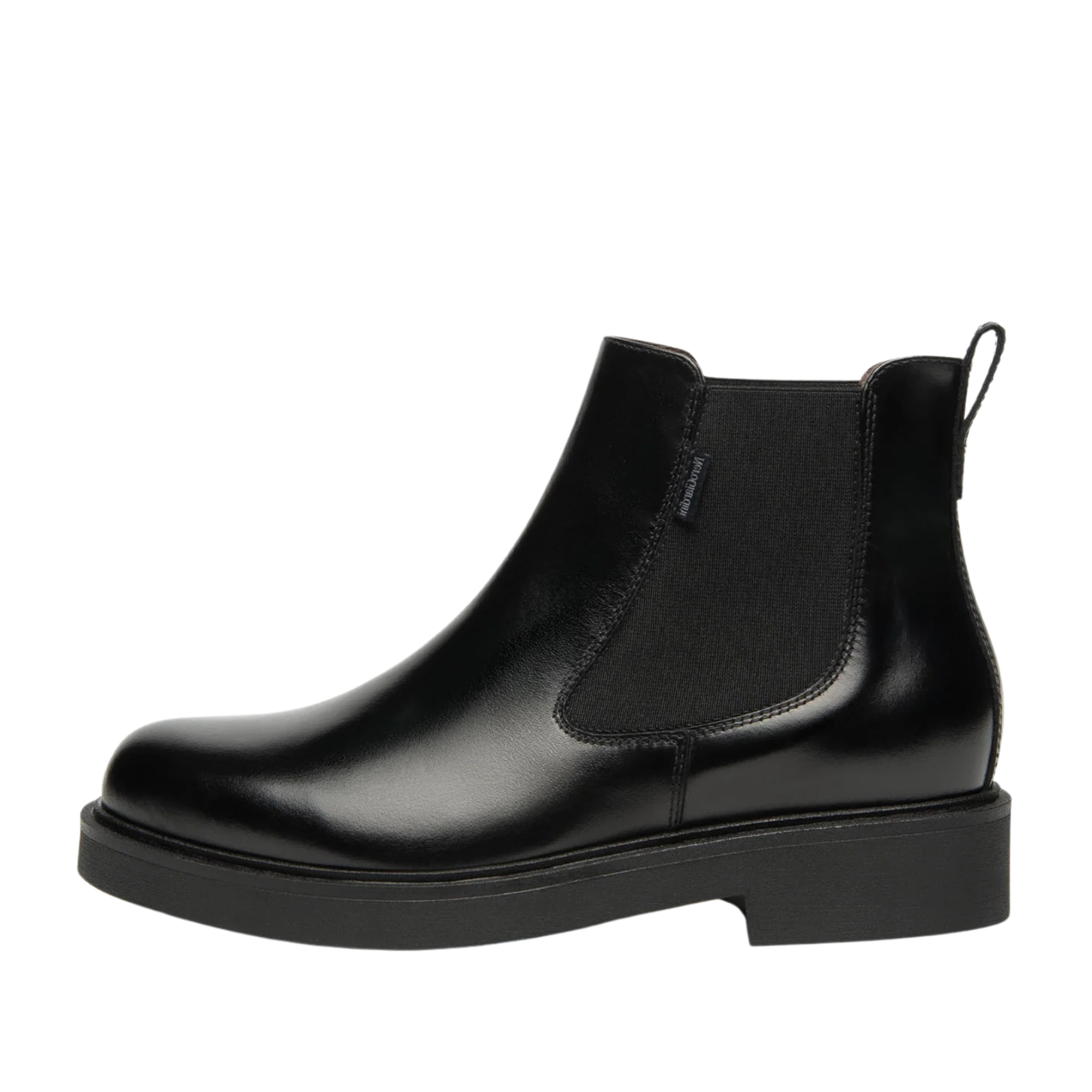 STIVALETTI TACCO BASSO CHELSEA IN PELLE DONNA NERA