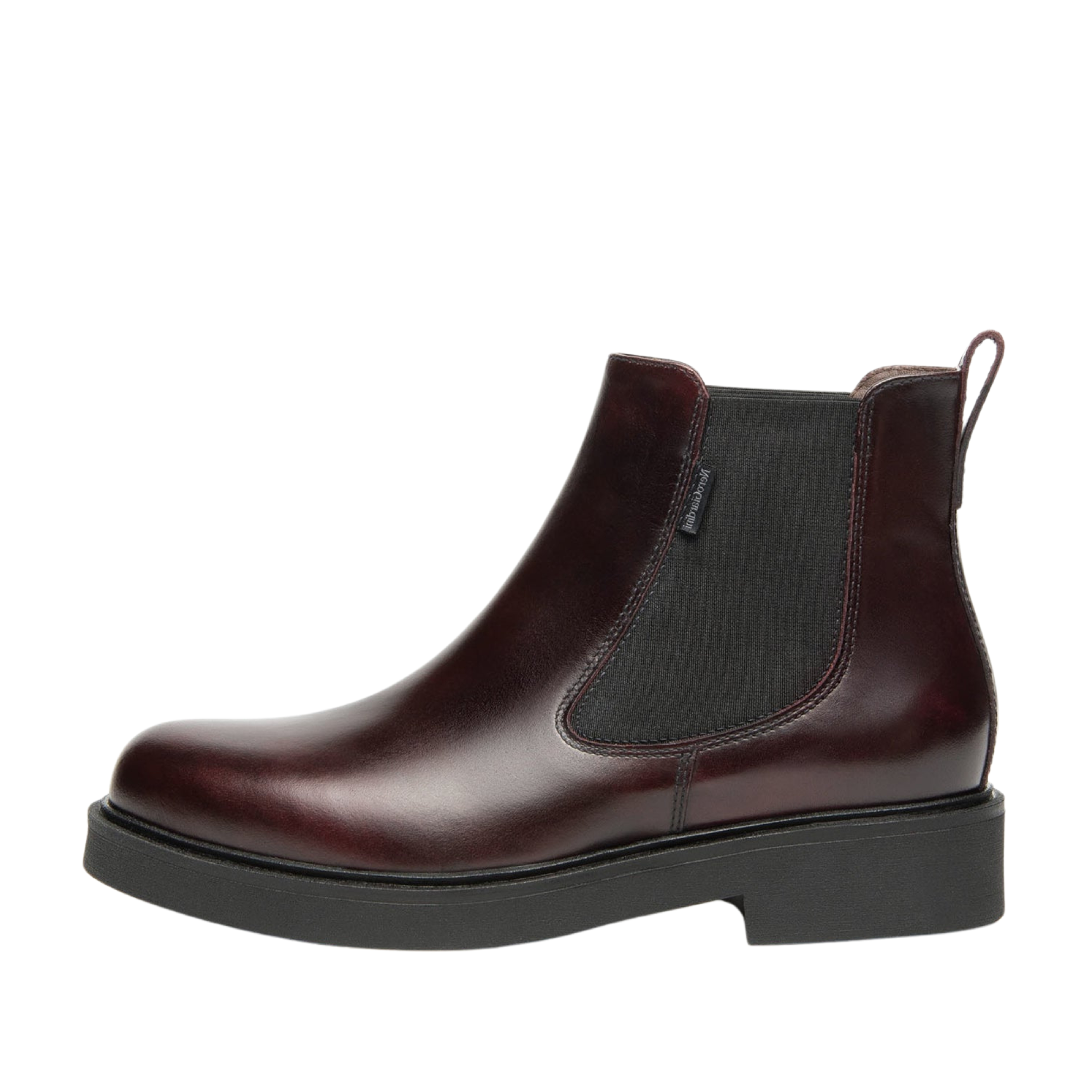 STIVALETTI CON TACCO BASSO CHELSEA IN PELLE DONNA BORDEAUX