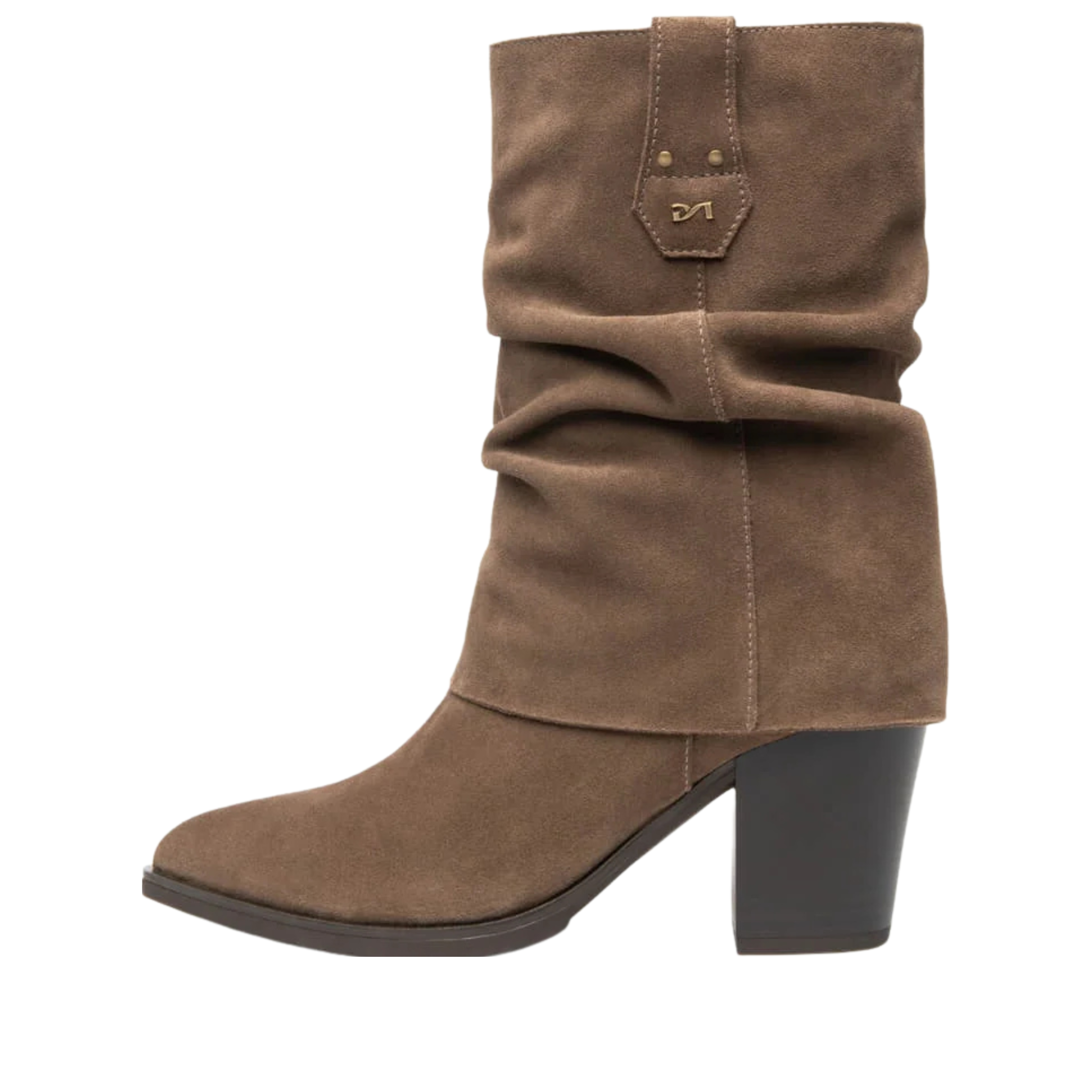 STIVALI TACCO BASSO STILE TEXANO IN PELLE DONNA BEIGE
