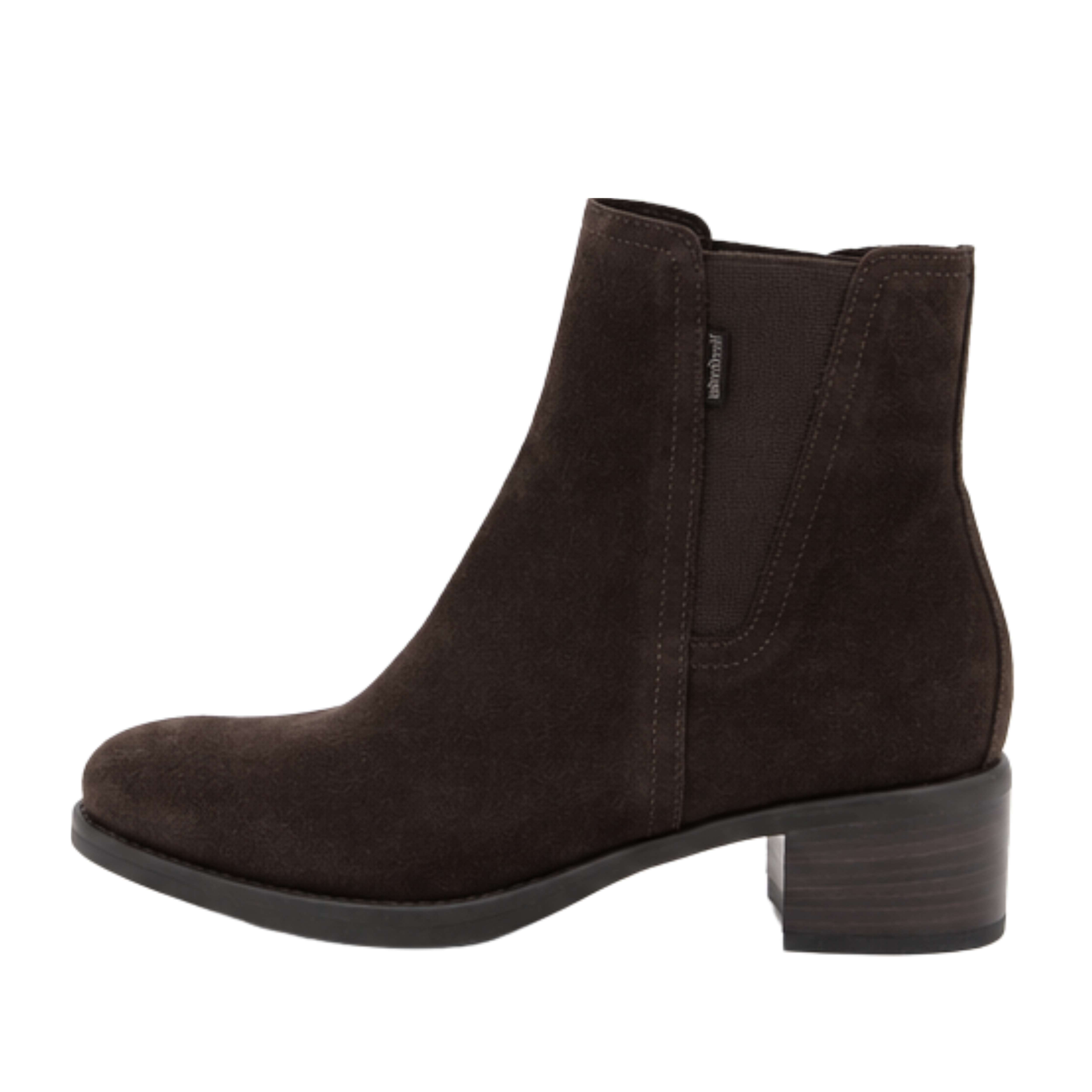 STIVALETTI TACCO BASSO IN SUEDE E TESSILE DONNA TESTA DI MORO