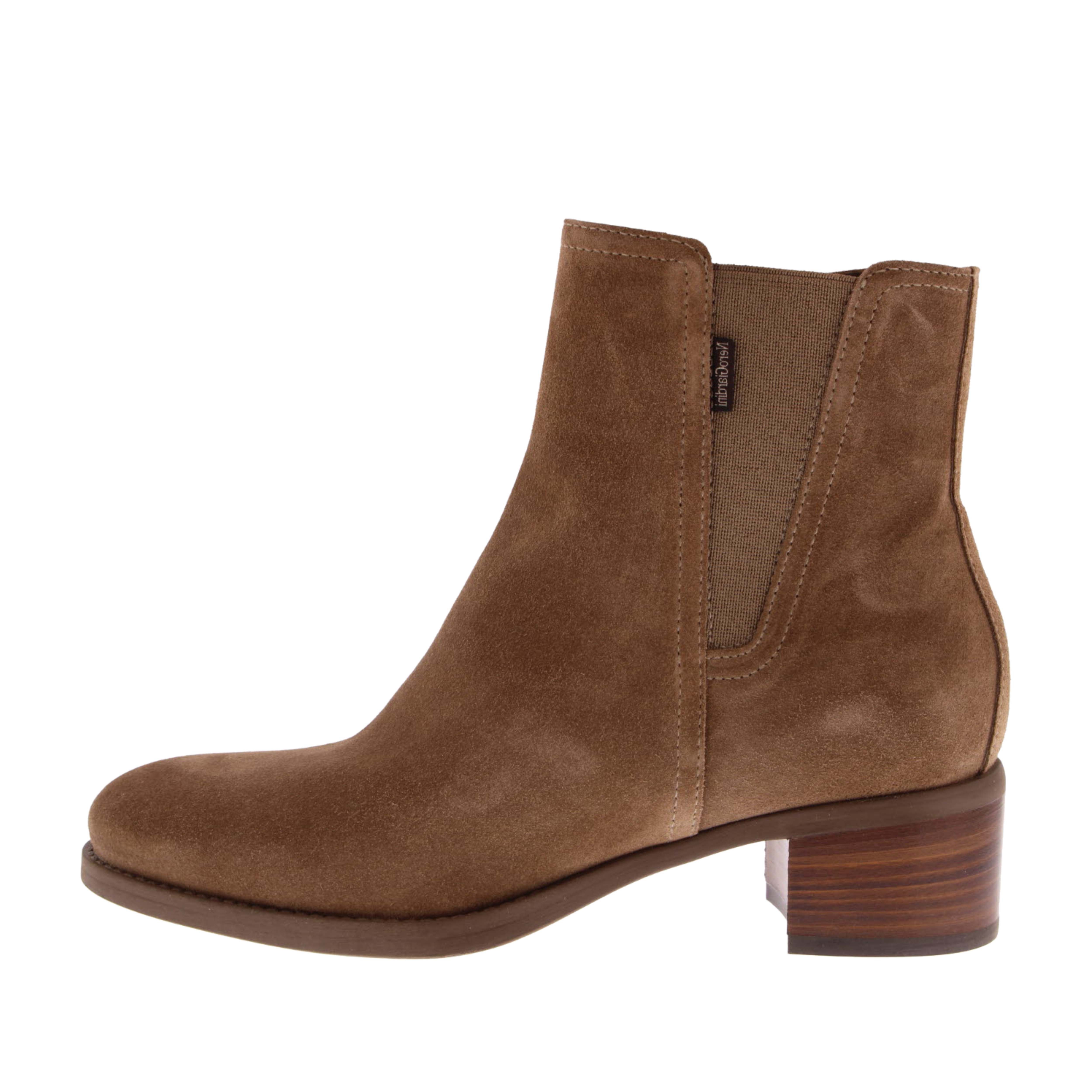STIVALETTI TACCO BASSO IN SUEDE E TESSILE DONNA BEIGE