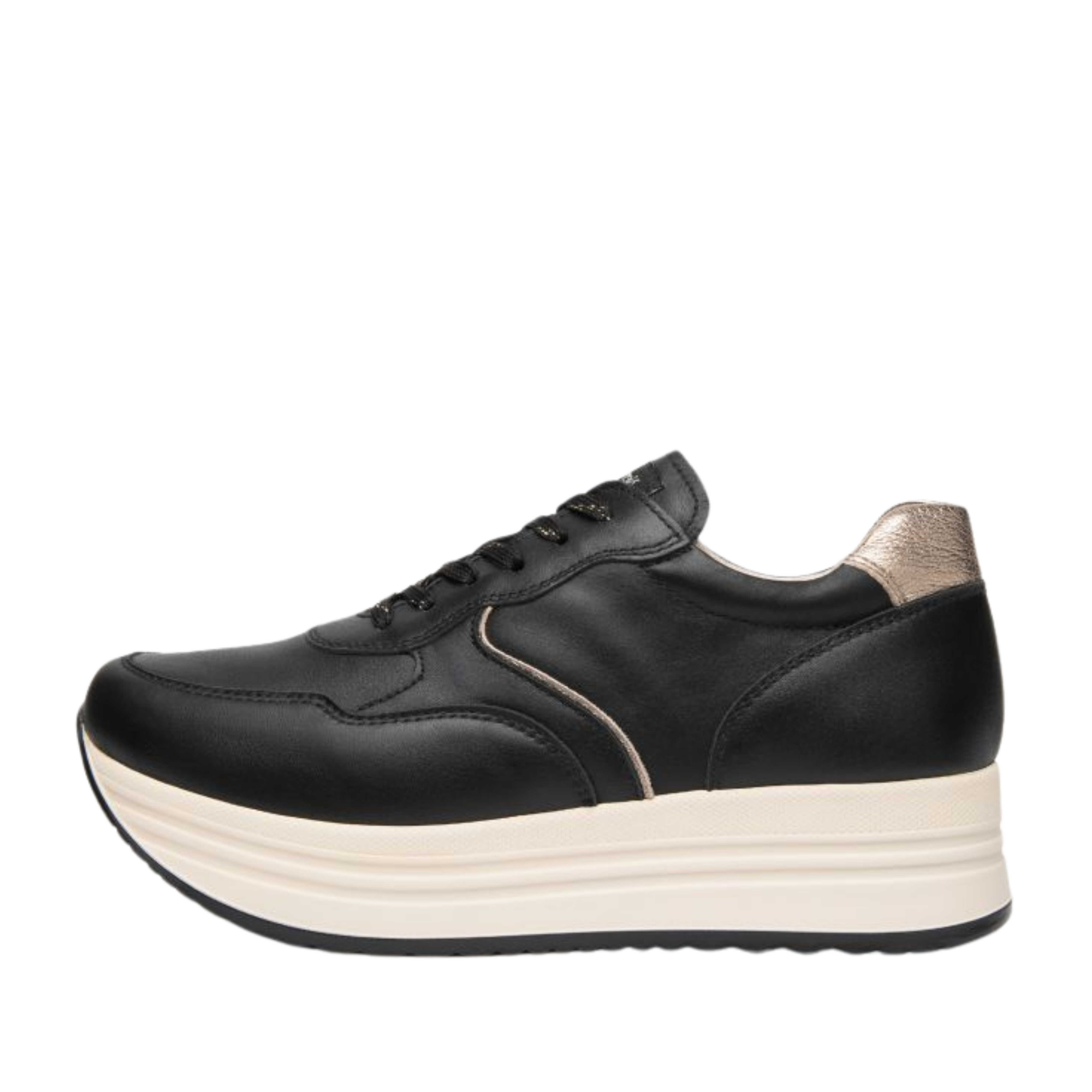SNEAKERS PLATFORM STRINGATE CON SOLETTA ESTRAIBILE DONNA NERO