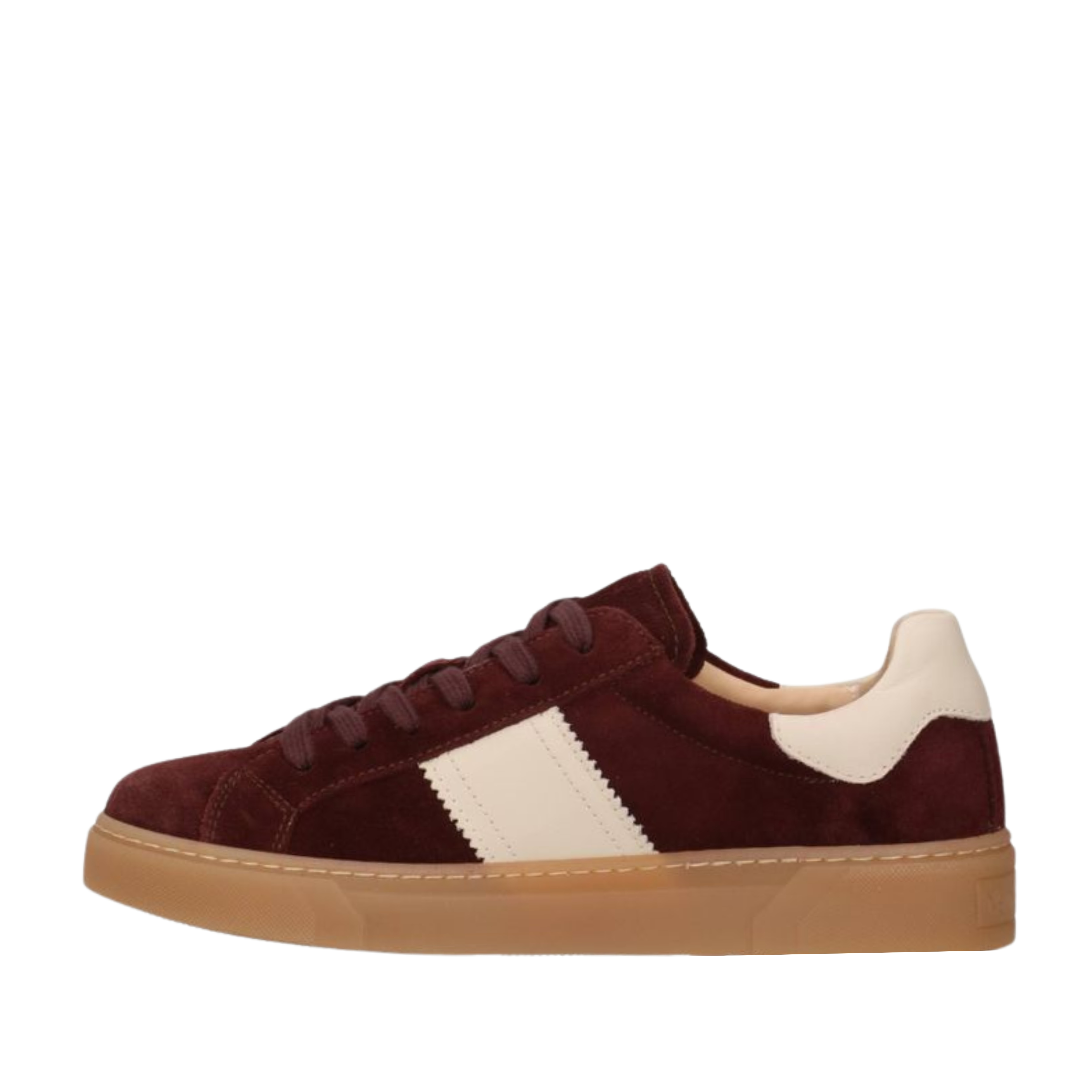 SNEAKERS BASSE IN CAMOSCIO CON BANDA LATERALE DONNA BORDEAUX