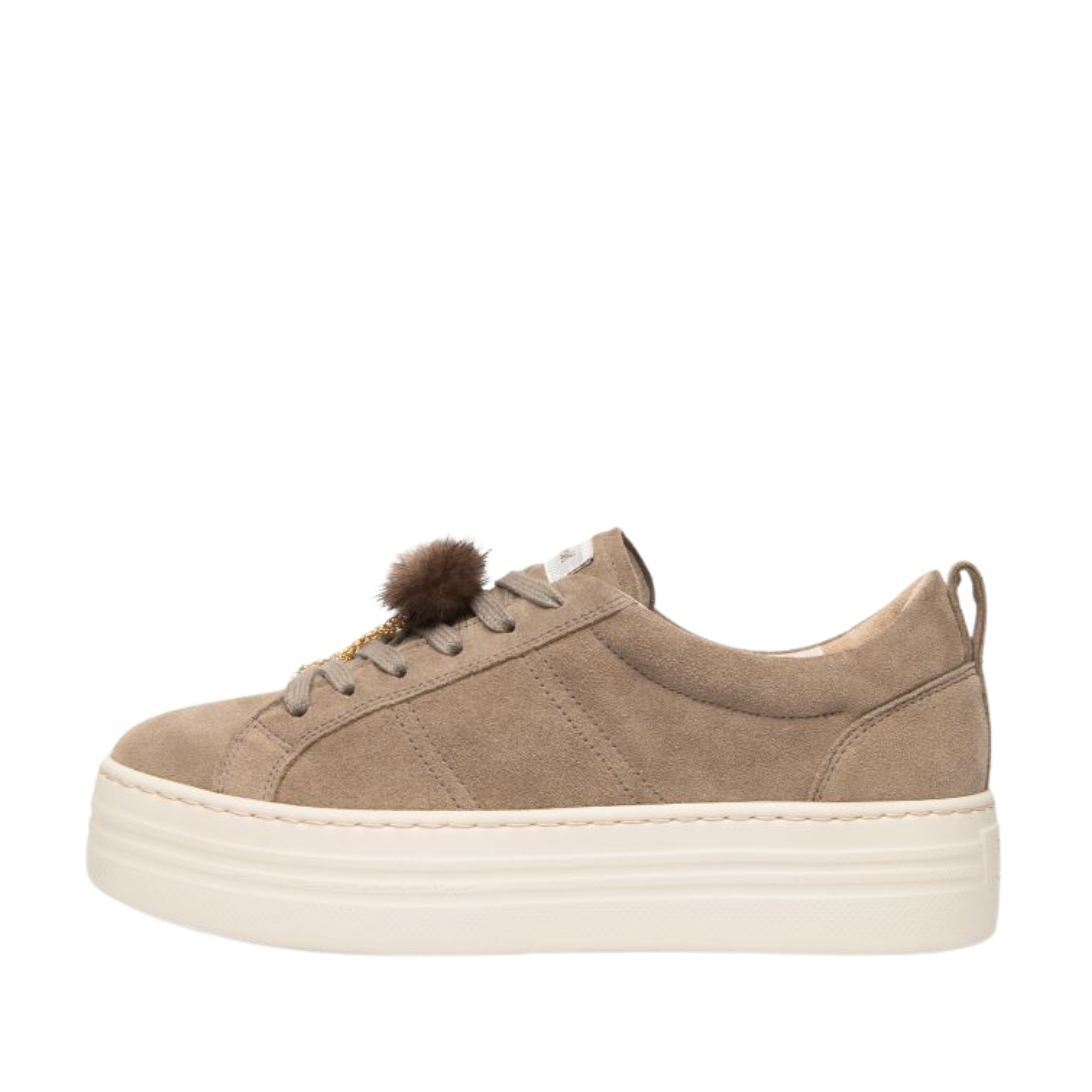 SNEAKERS PLATFORM IN SUEDE CON PON-PON DONNA TORTORA