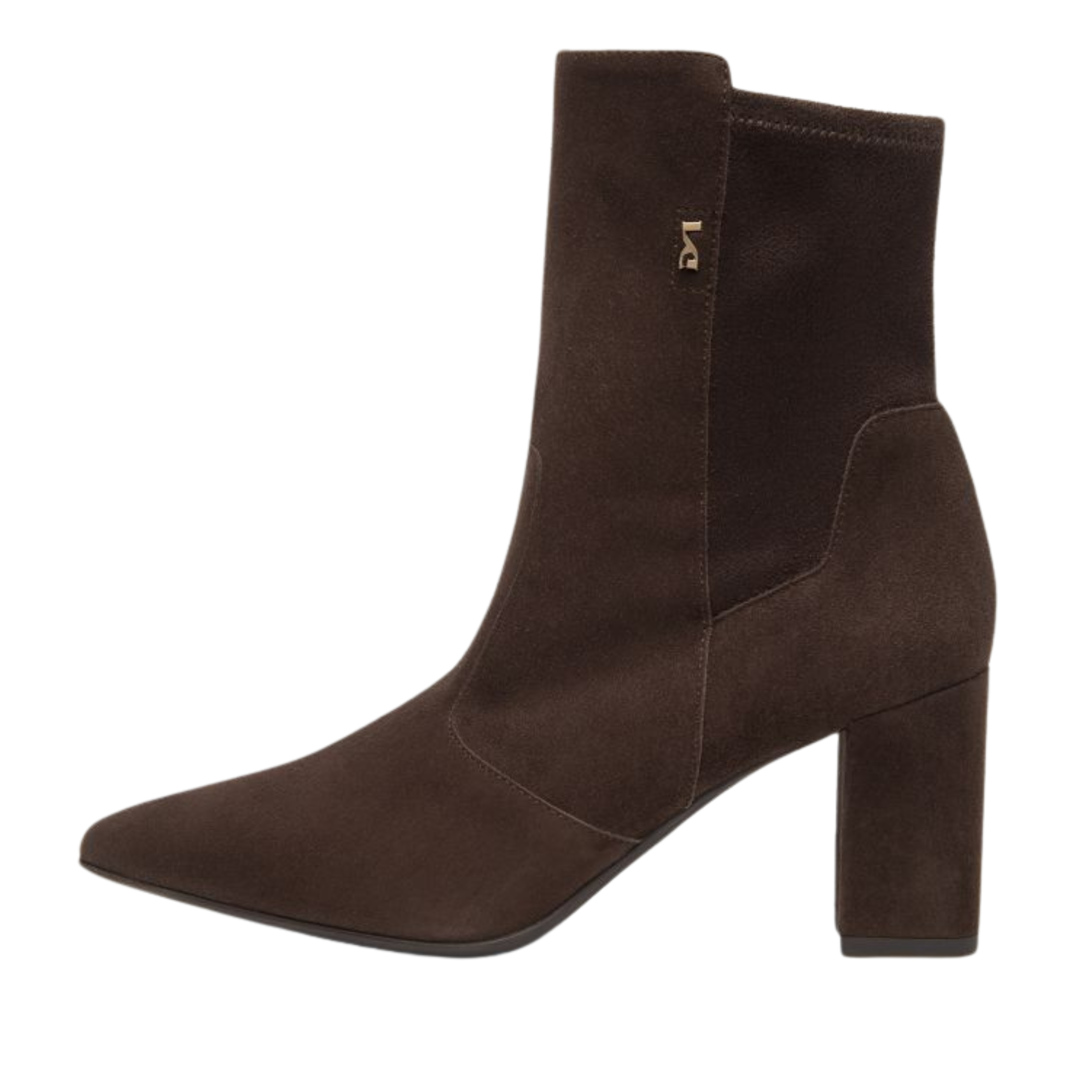 STIVALETTI TACCO ALTO IN SUEDE E LYCRA DONNA MARRONE