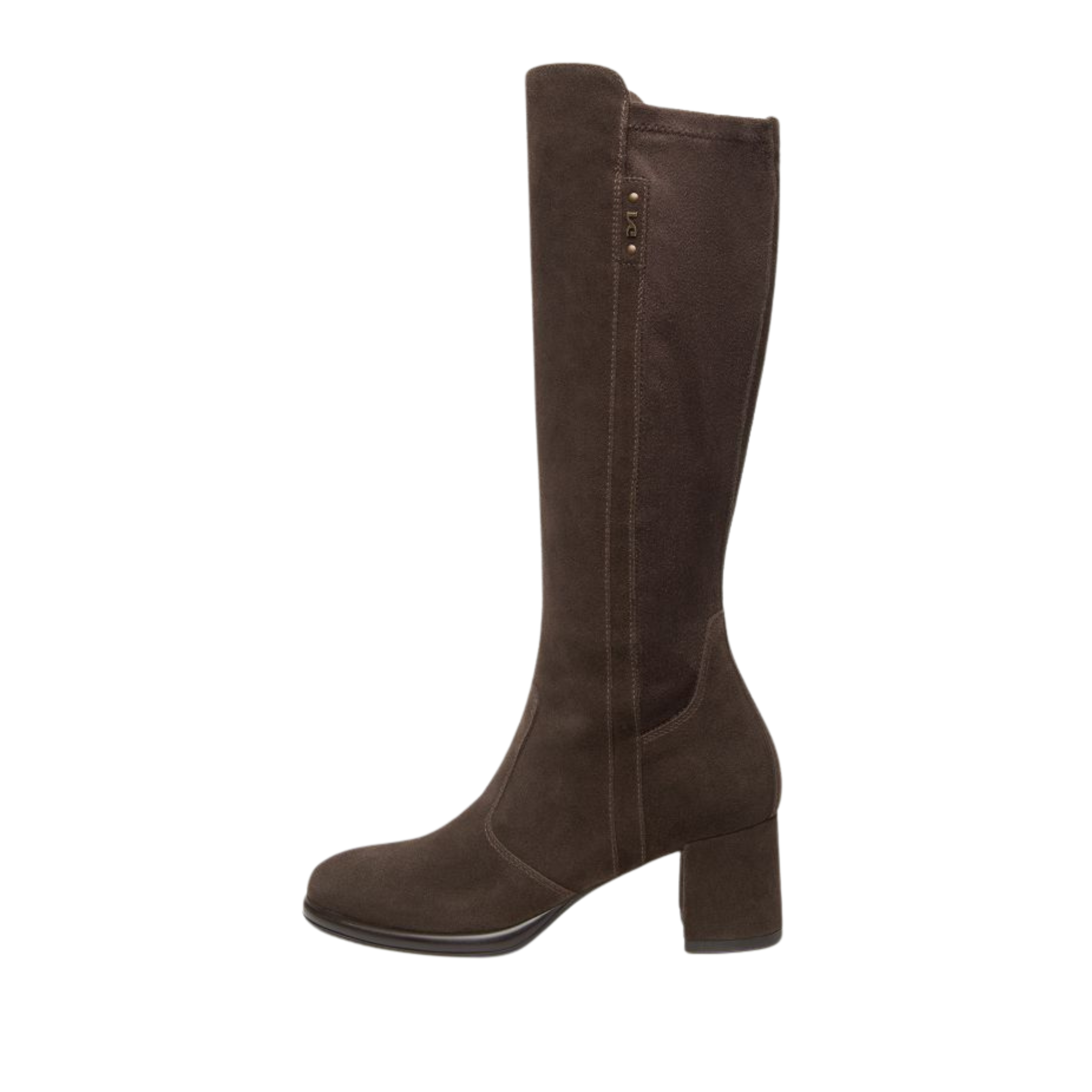 STIVALI TACCO ALTO IN SUEDE E LYCRA DONNA MARRONE