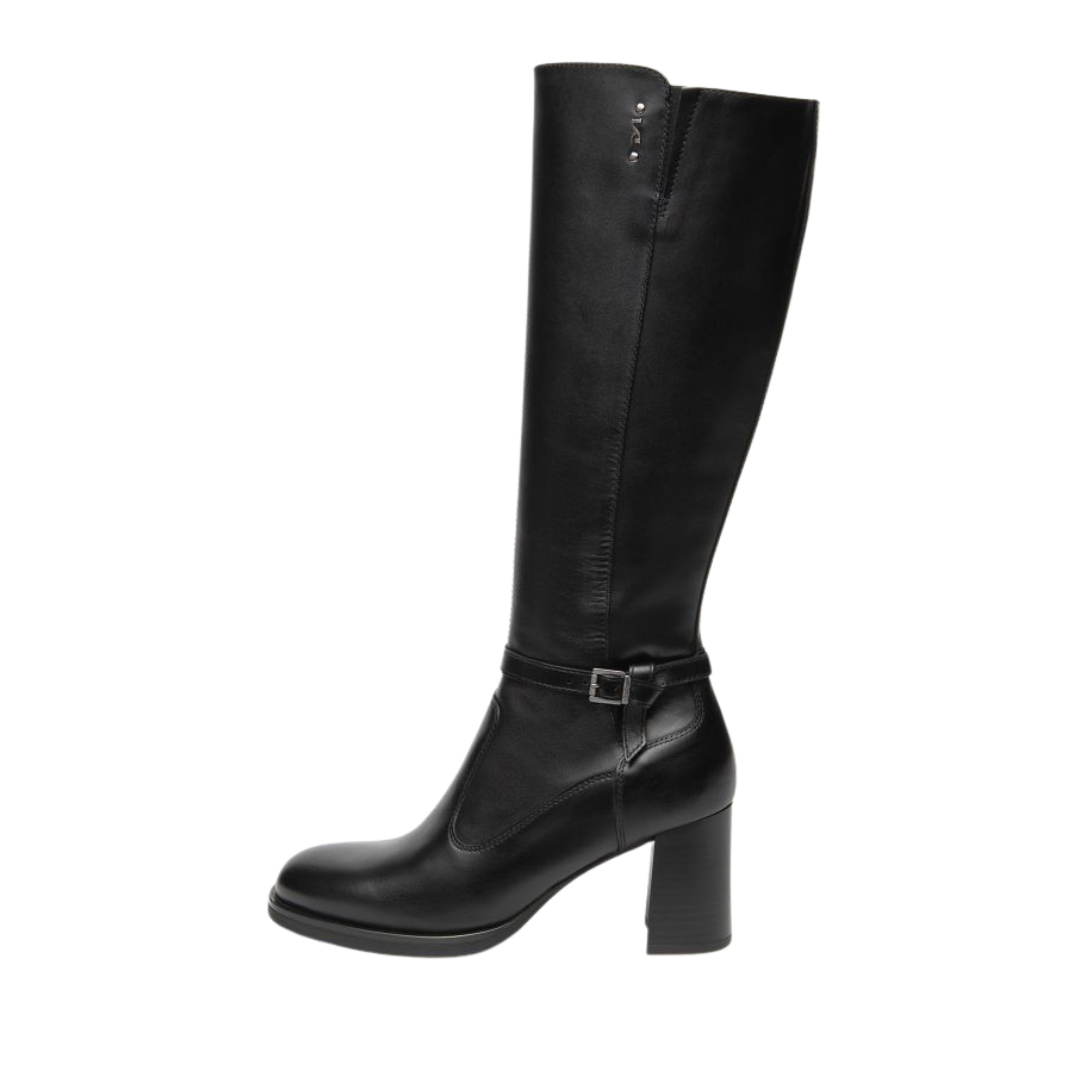 STIVALI ELEGANTI IN PELLE CON ZIP DONNA NERO