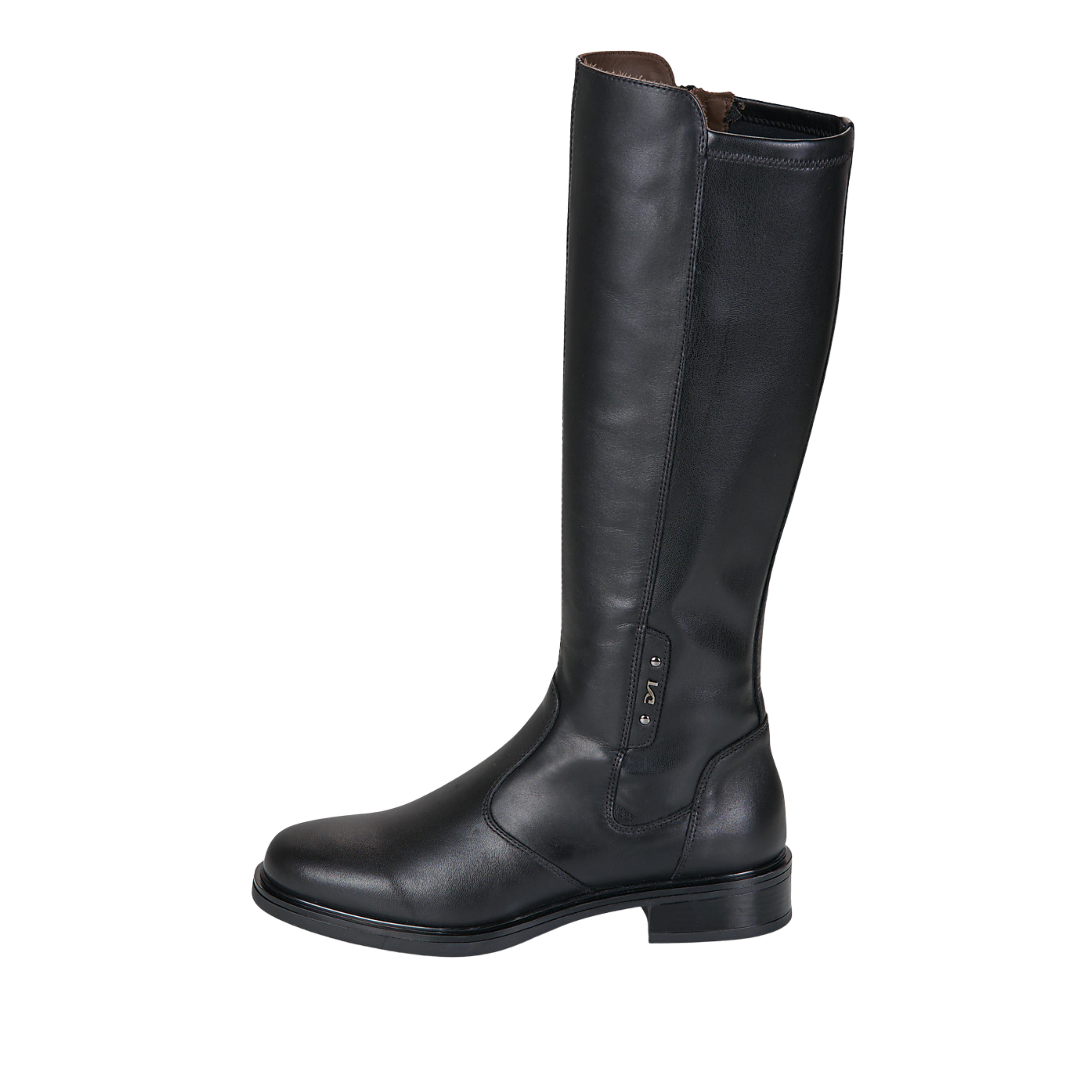 STIVALI TACCO BASSO CON GAMBALE ELASTICIZZATO DONNA NERO