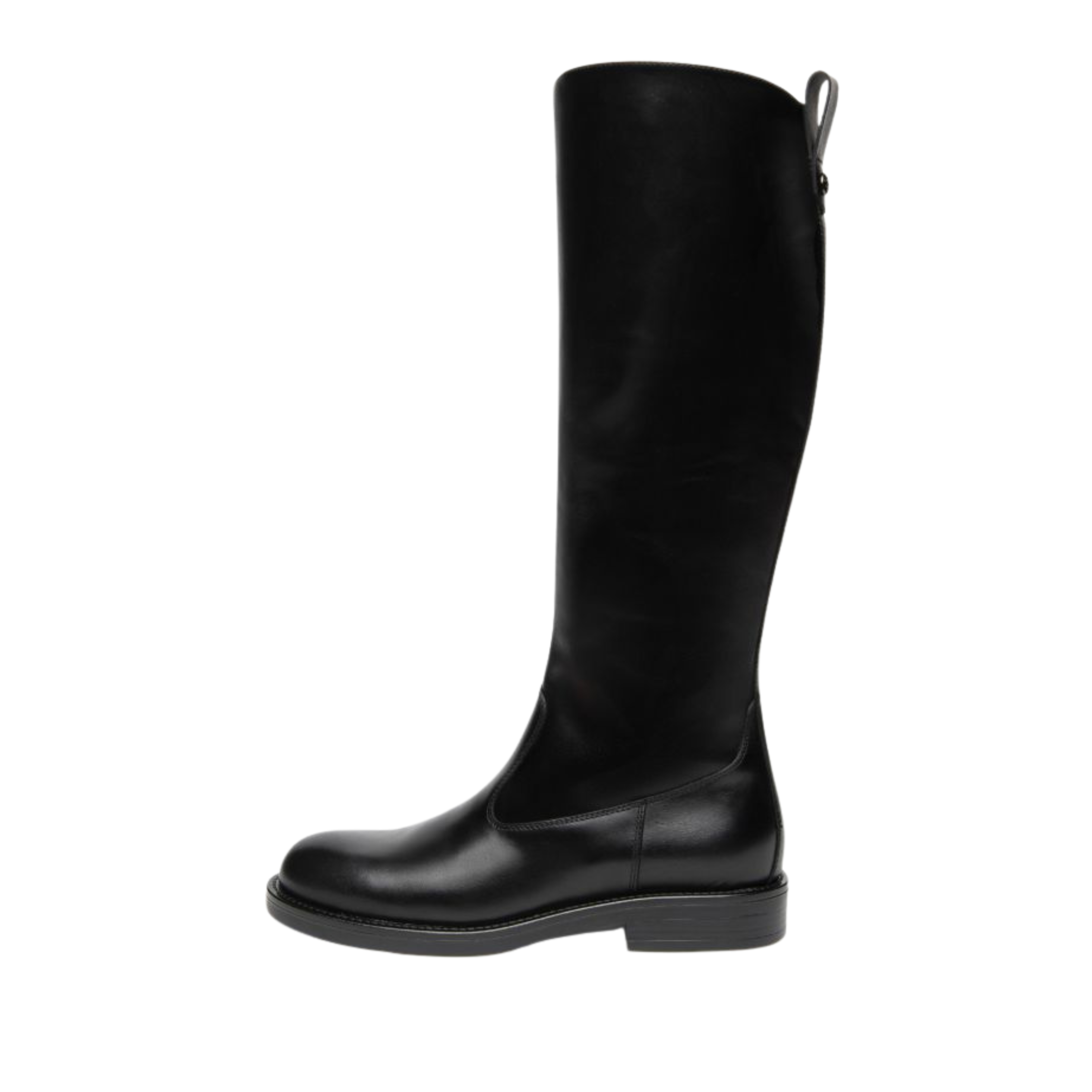 STIVALI TACCO BASSO CASUAL IN PELLE DONNA NERO