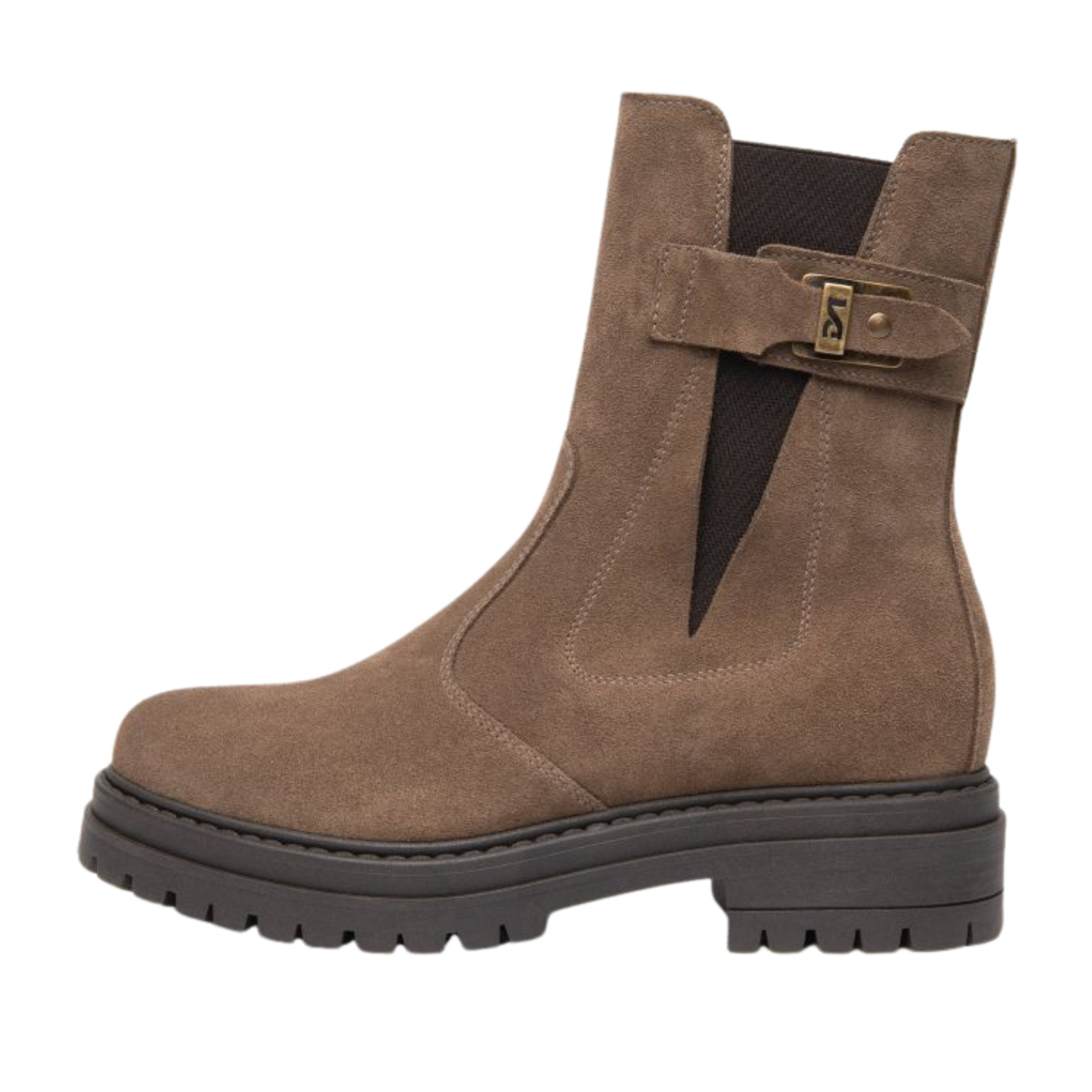 STIVALETTI TACCO BASSO A BLOCCO CHELSEA DONNA BEIGE