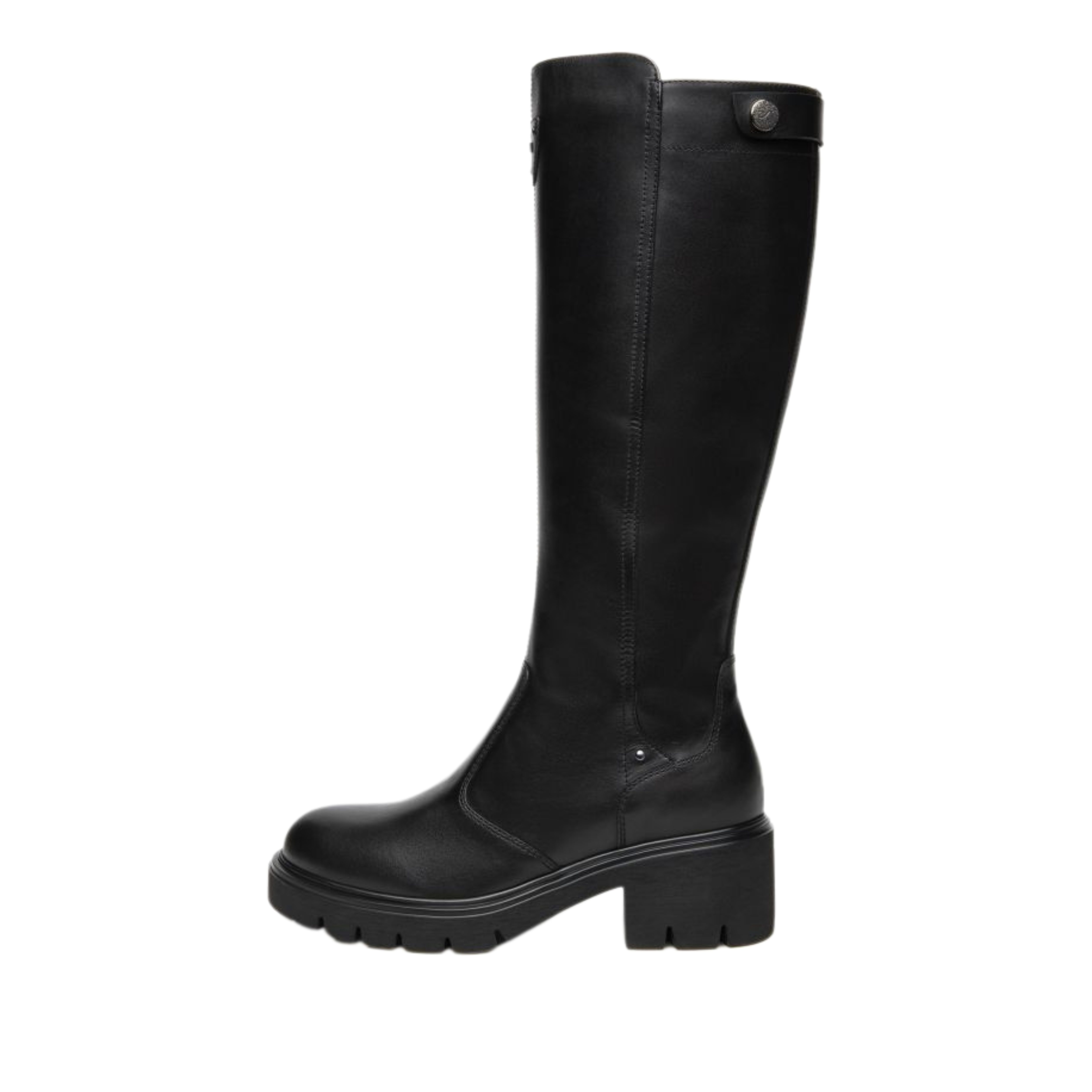 STIVALI A TACCO ALTO ESSENZIALI CON ZIP DONNA NERO