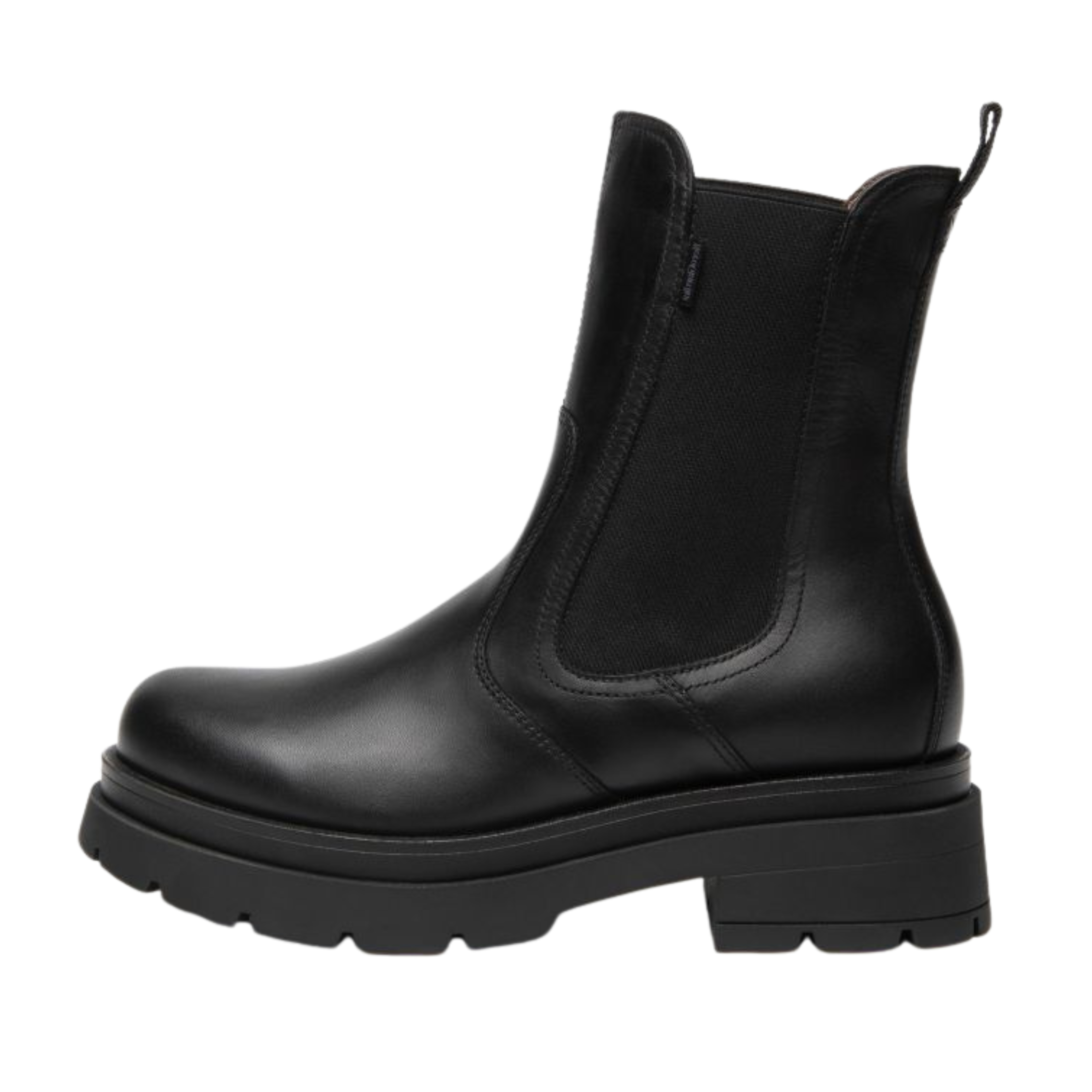 STIVALETTI A TACCO BASSO CHELSEA ELASTICO DONNA NERO