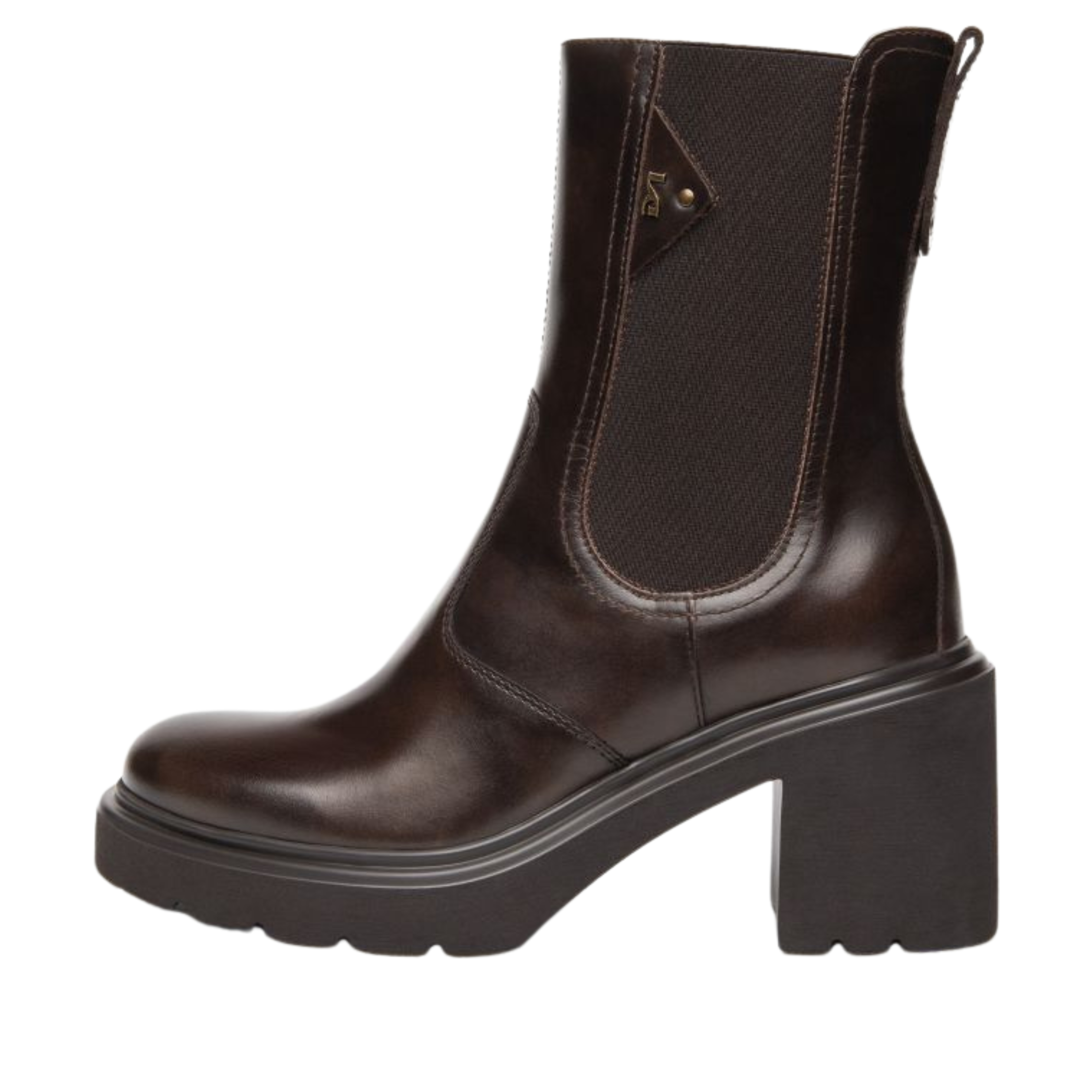 STIVALETTI A TACCO ALTO CHELSEA LINEA PULITA DONNA MARRONE