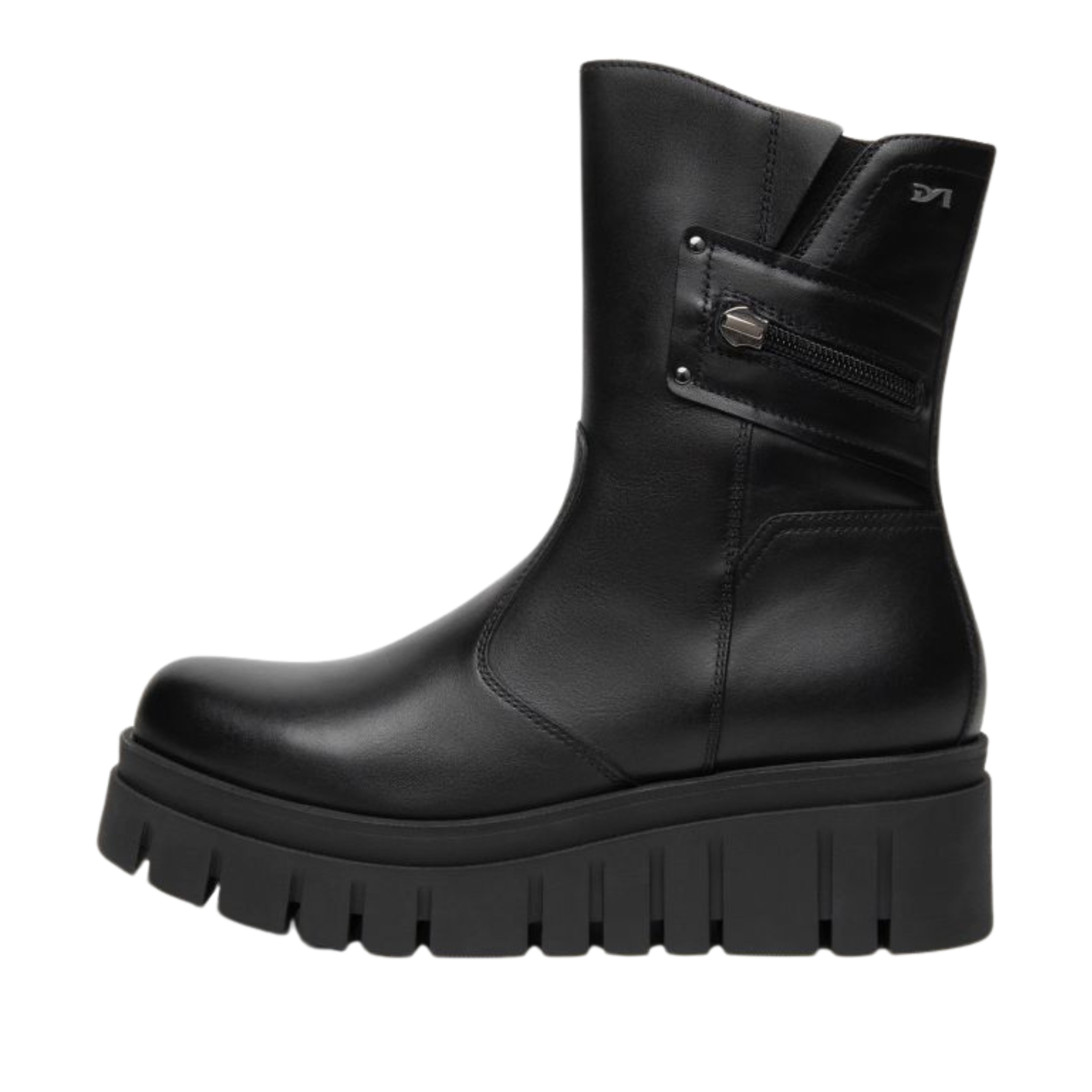 STIVALETTI PLATFORM CON ZIP DONNA NERO