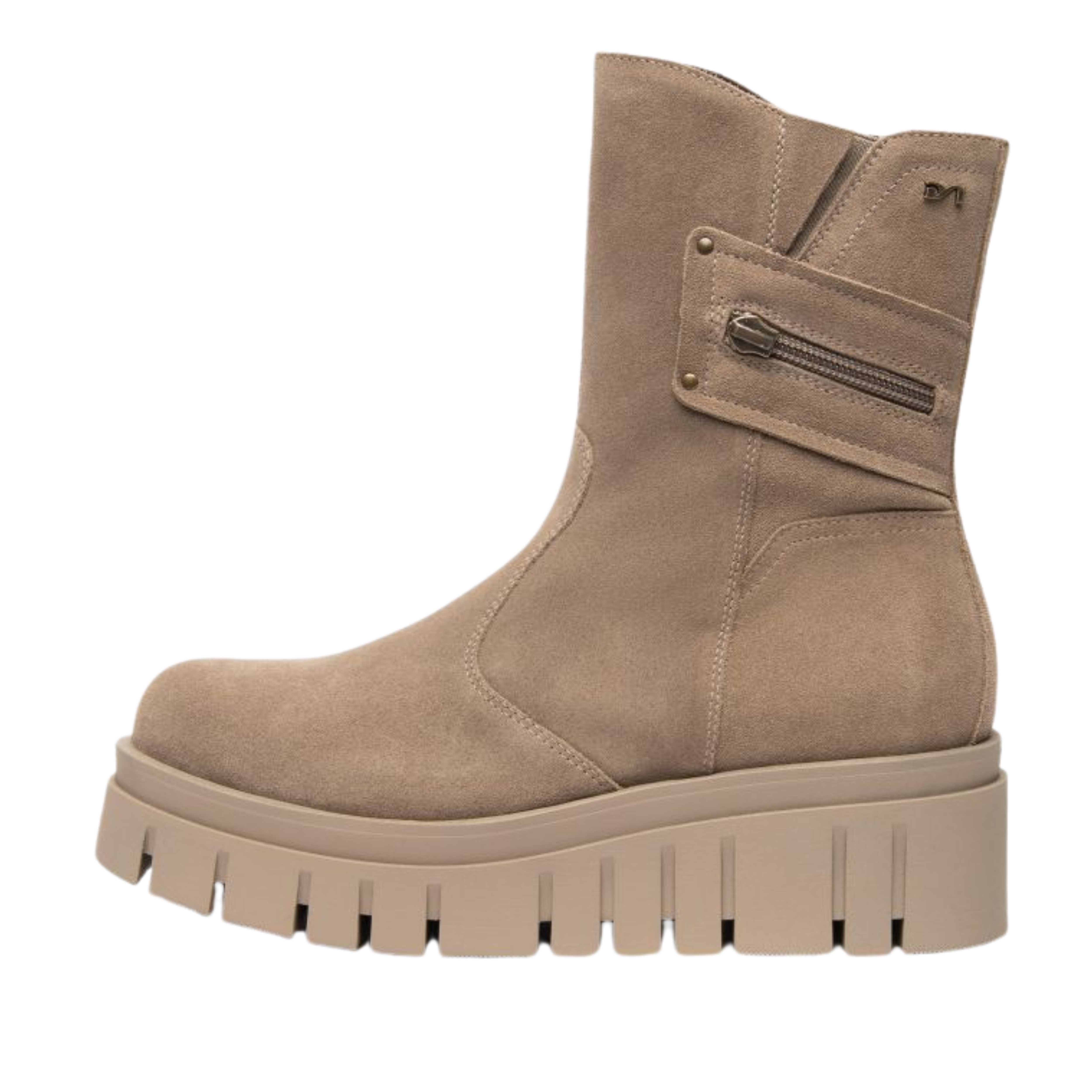 STIVALETTI PLATFORM CON ZIP DONNA TORTORA