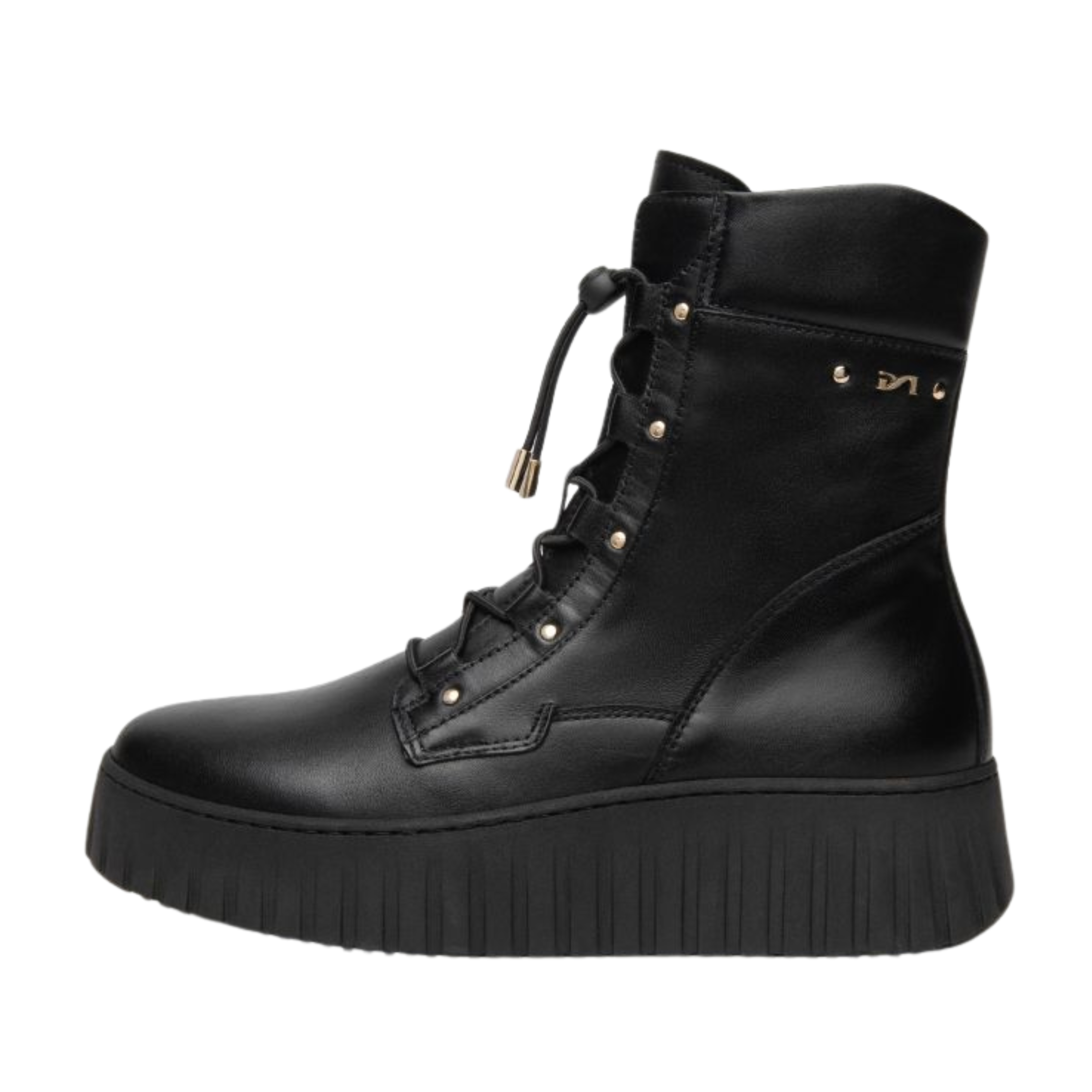 STIVALETTI PLATFORM IN PELLE DONNA NERO
