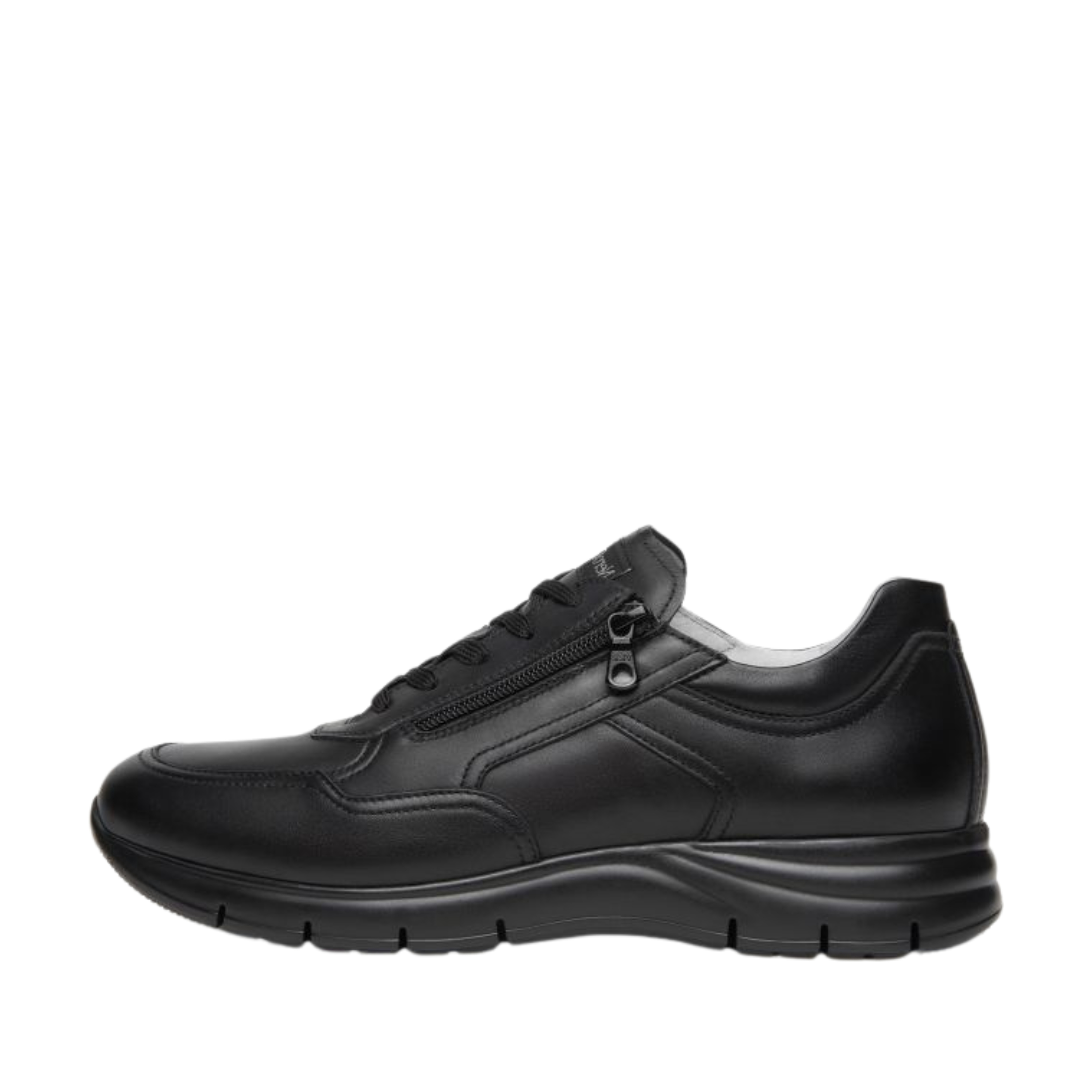 SNEAKERS BASSE CON ZIP E STRINGHE UOMO NERO