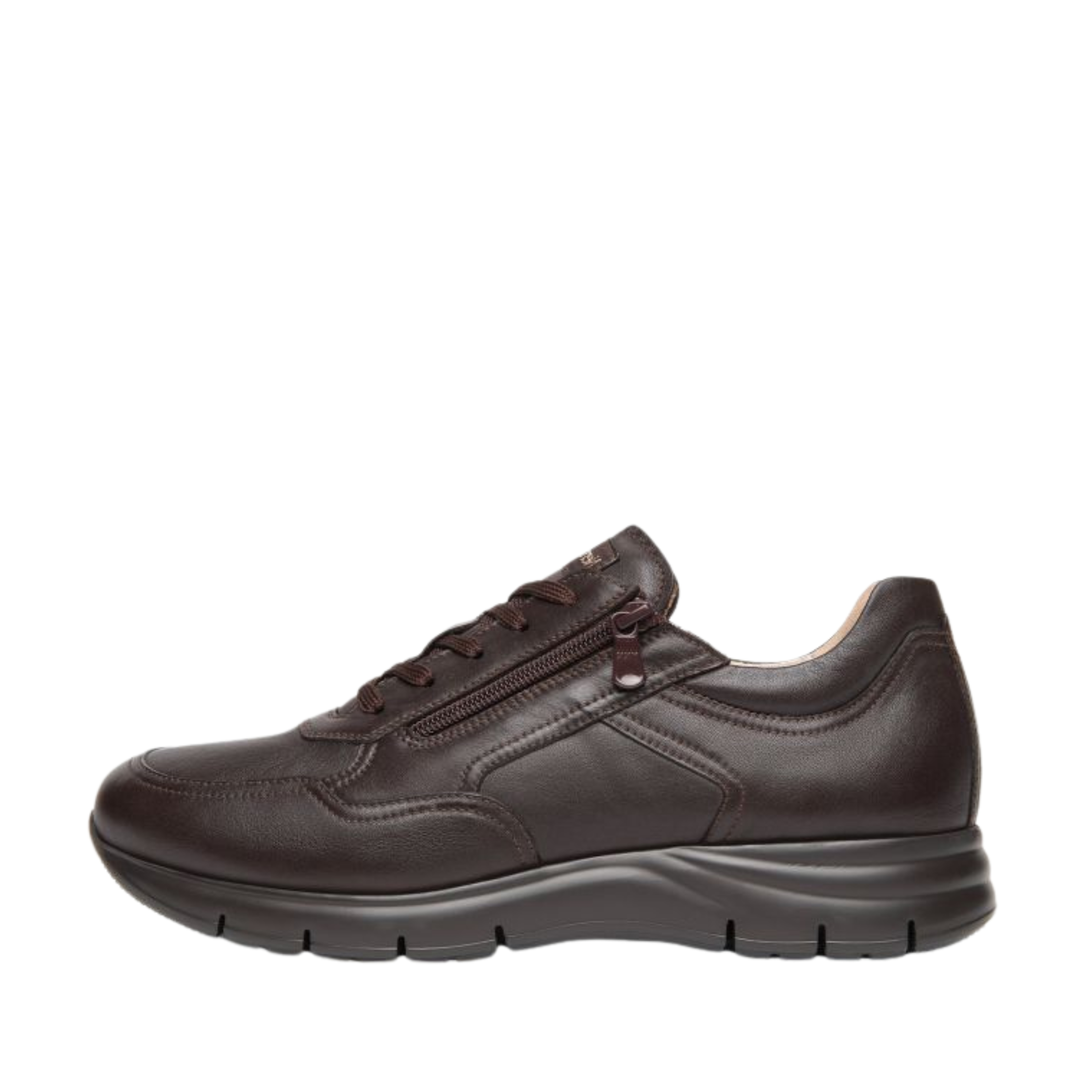 SNEAKERS BASSE CON ZIP E STRINGHE UOMO MARRONE