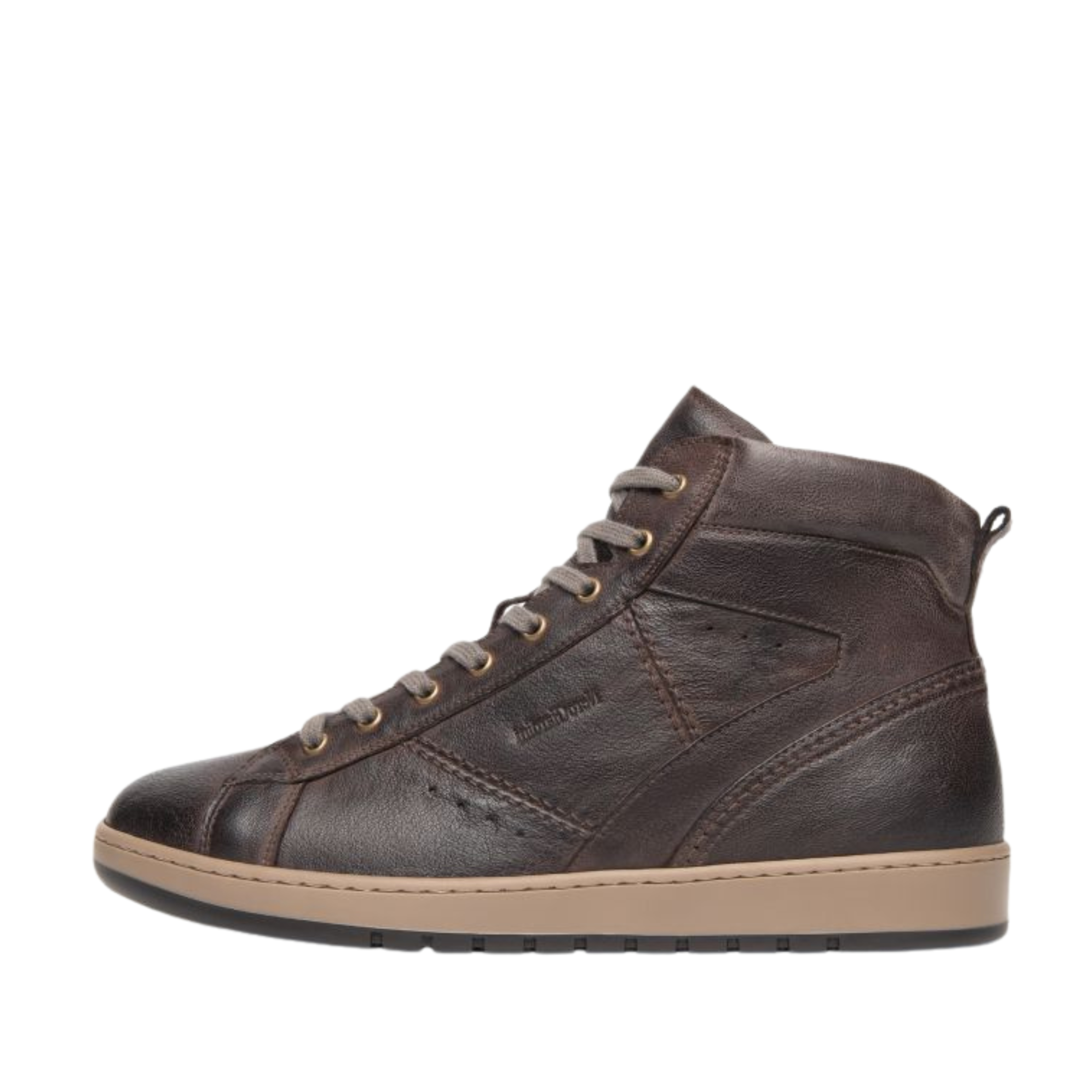SNEAKERS ALTE CON ZIP E STRINGHE UOMO MARRONE