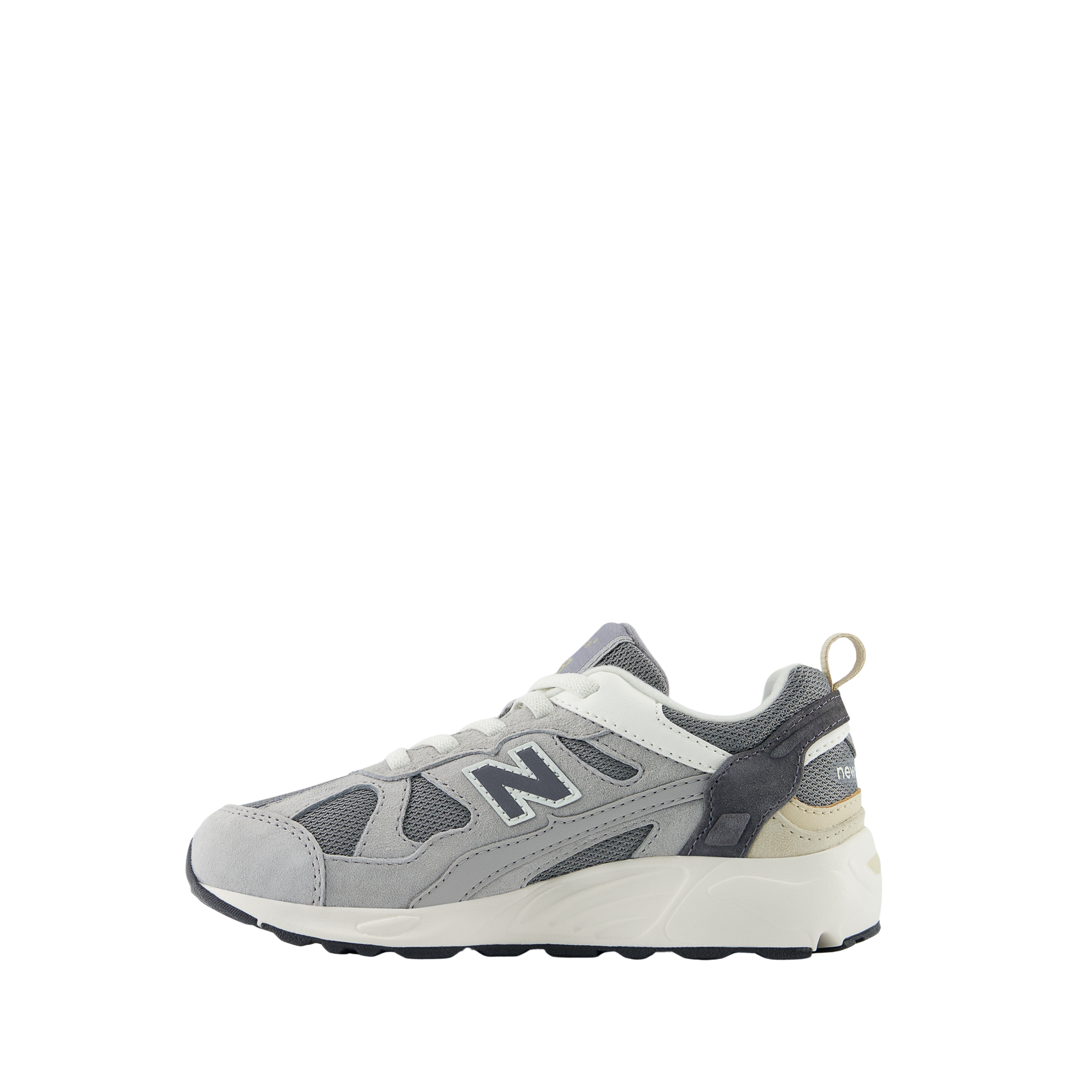 SNEAKERS BASSE CON PANNELLI IN CAMOSCIO BAMBINO GRIGIO