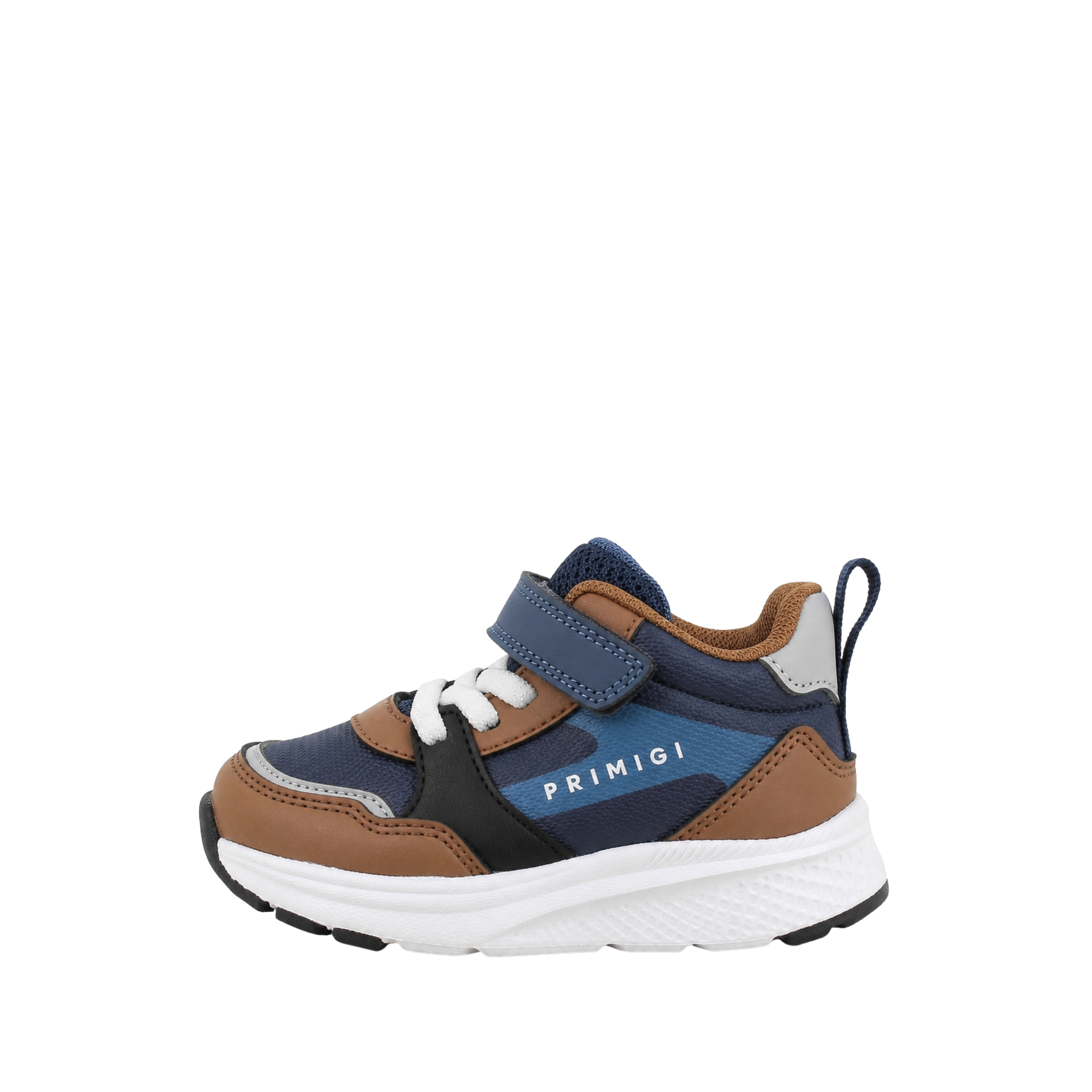 SNEAKERS ALTE IN PELLE E TESSUTO CON STRAPPO BAMBINO BLU