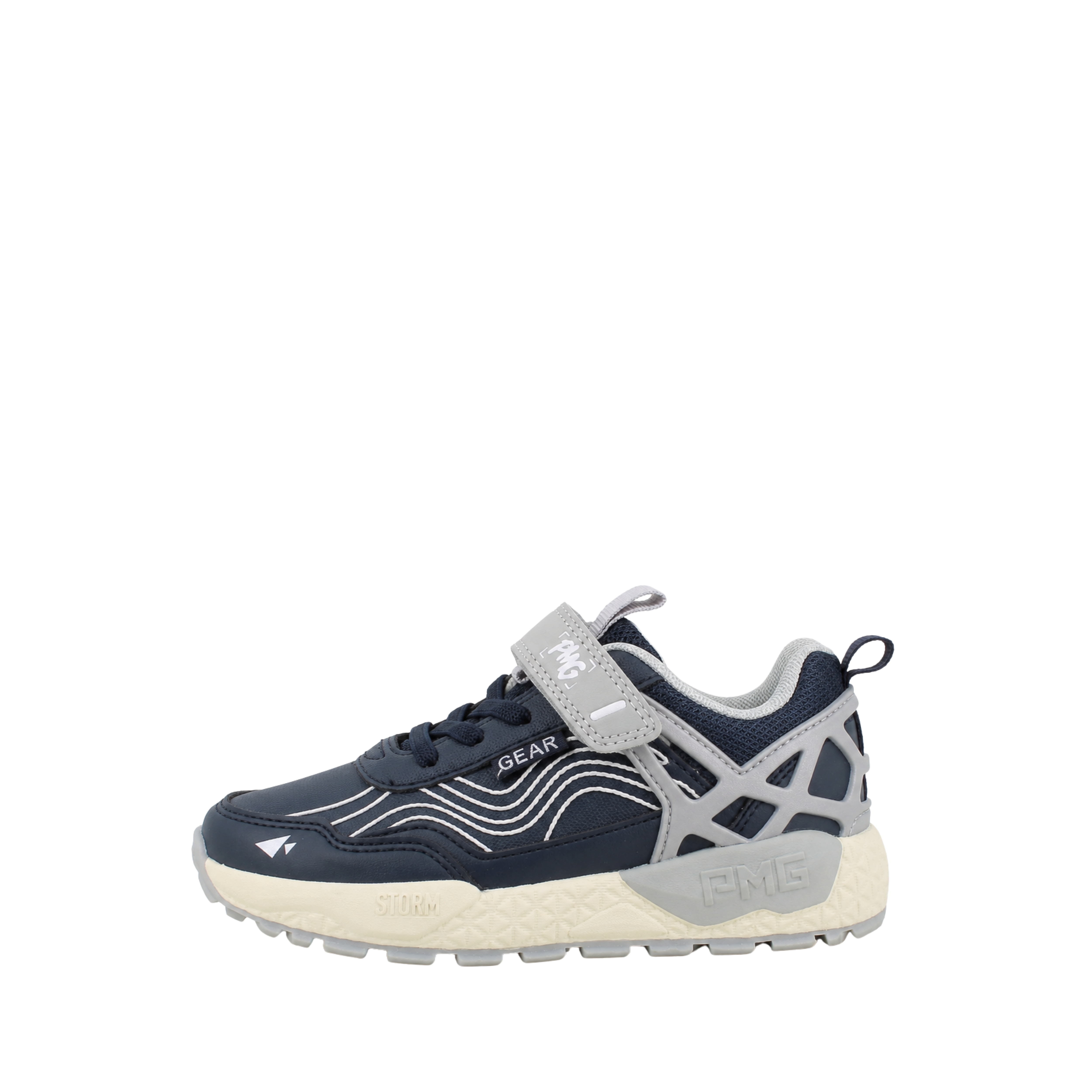 SNEAKERS BASSE IN TESSUTO TECNICO CON STRAPPO BAMBINO BLU