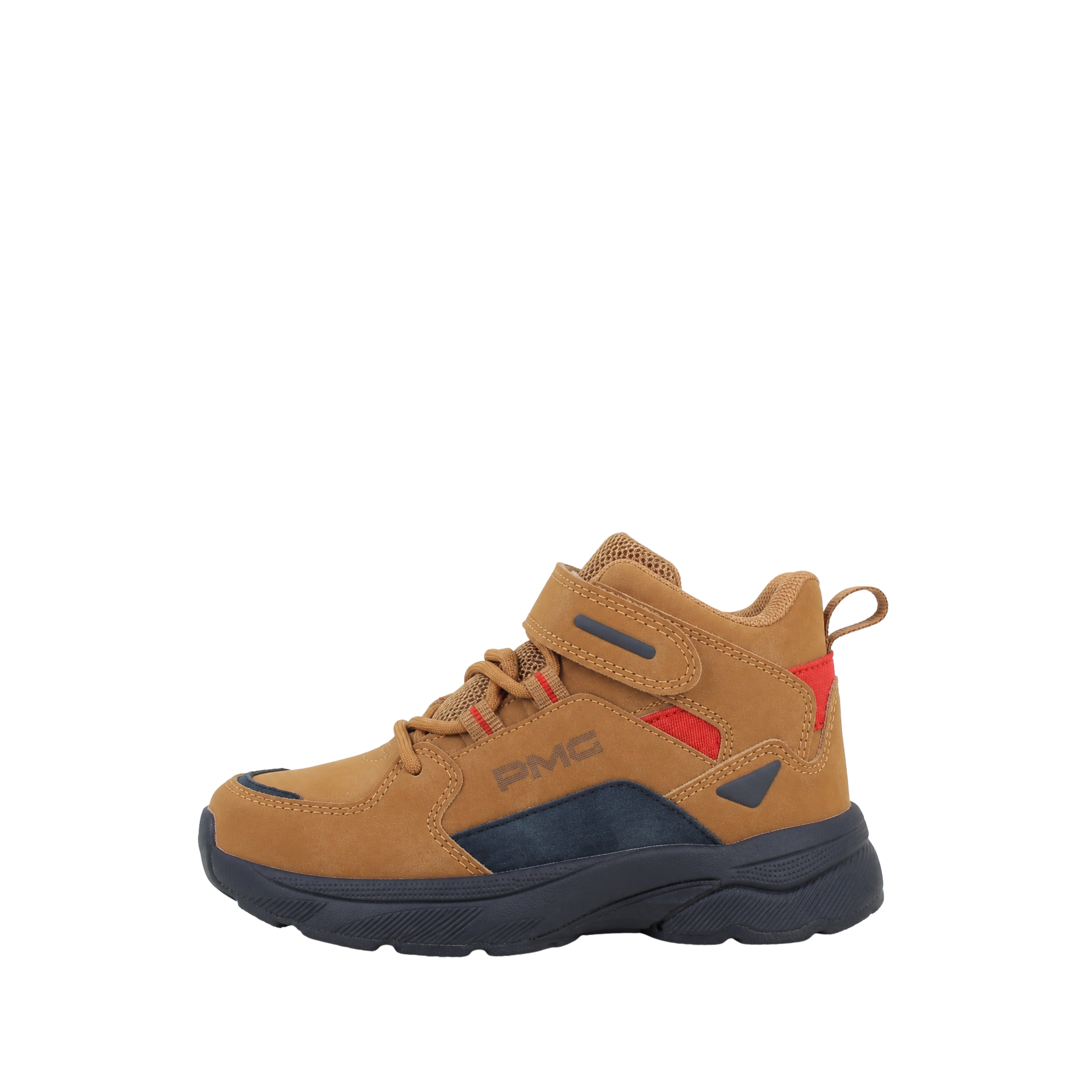 SNEAKERS ALTE CON STRAP BAMBINO MARRONE