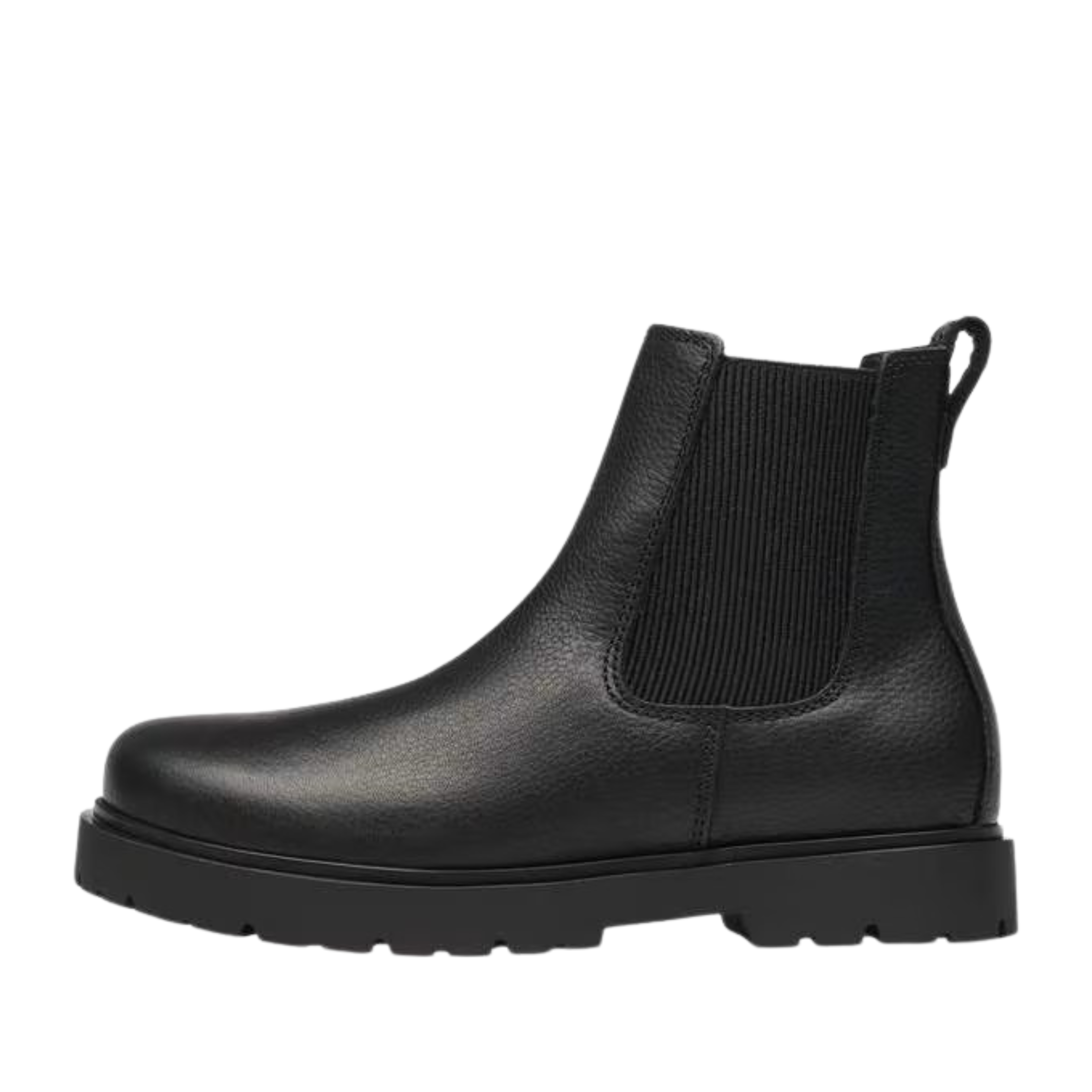 STIVALETTI CHELSEA IN PELLE GOFFRATA CON SUOLA CARRARMATO UNISEX NERO