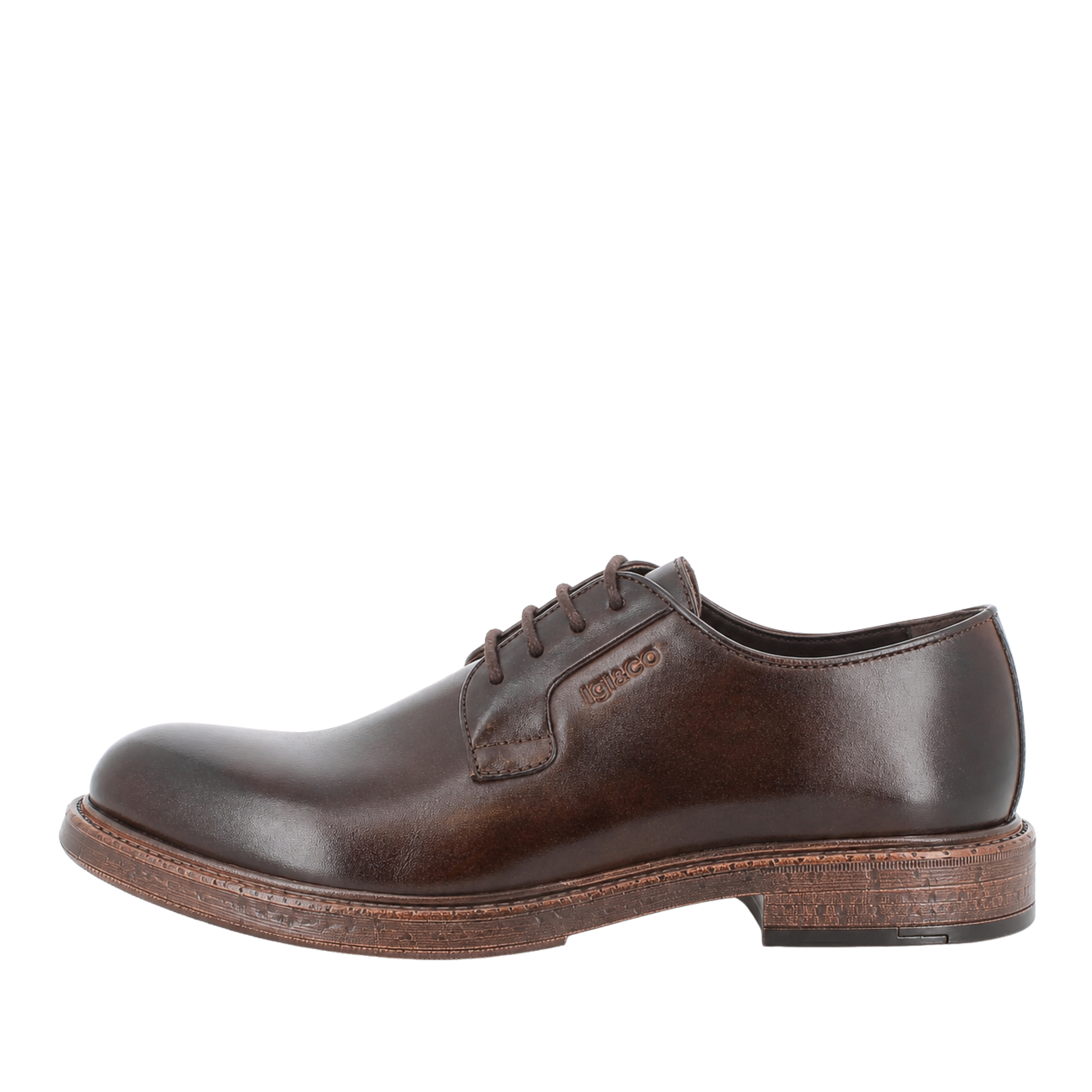 STRINGATE DERBY IN PELLE UOMO MARRONE
