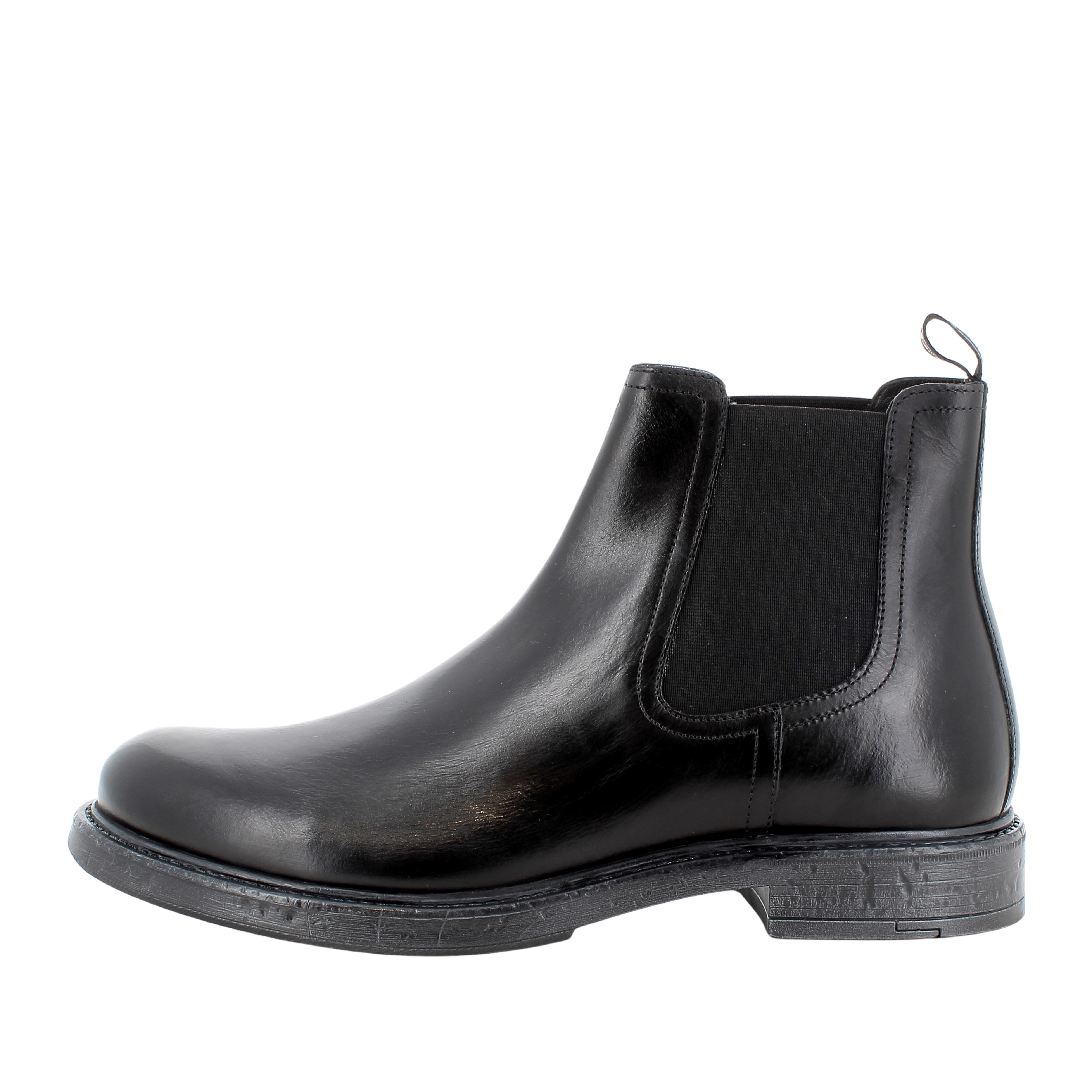 STIVALETTI TACCO BASSO CHELSEA IN PELLE UOMO NERO