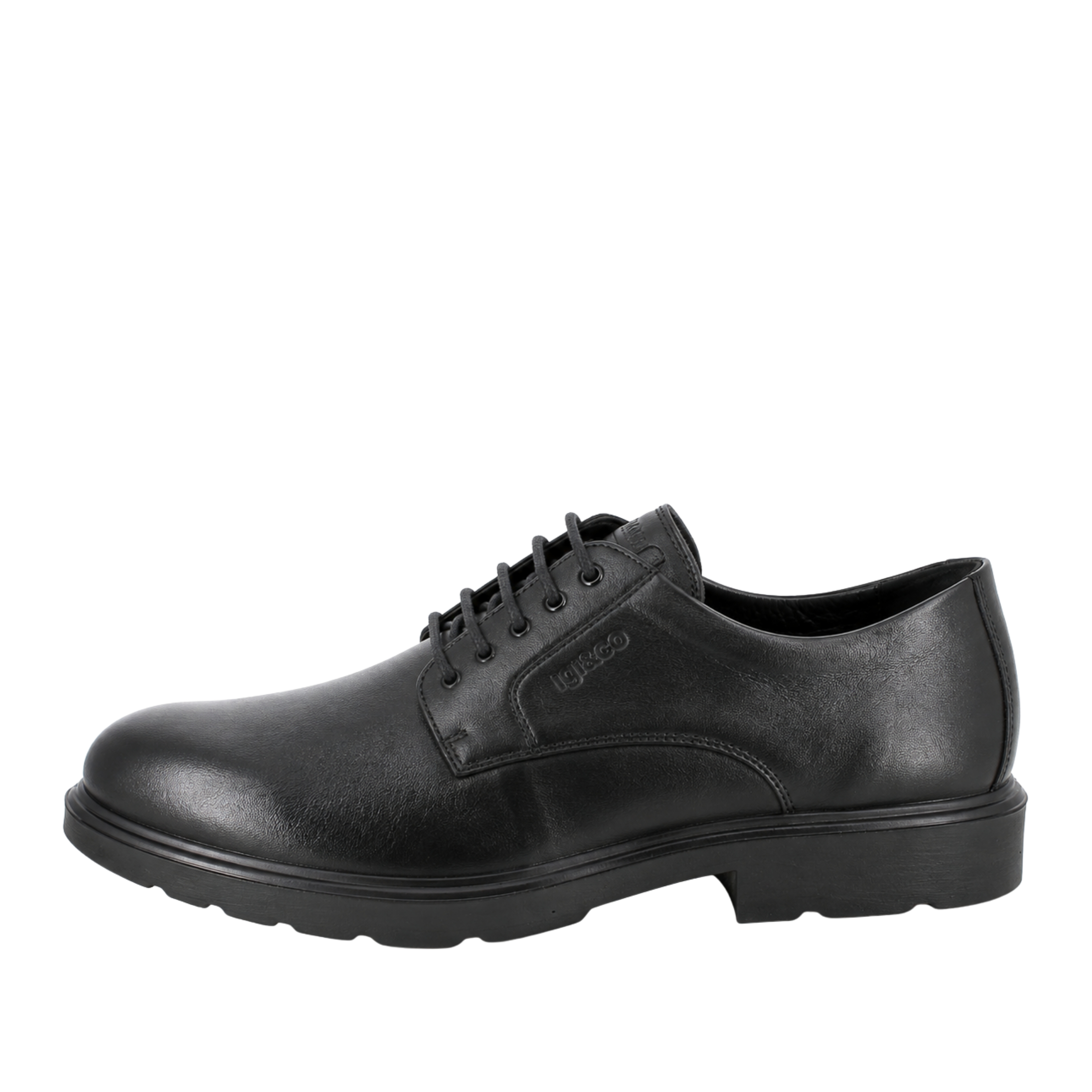 SCARPE DERBY IN PELLE CON LACCI UOMO NERO