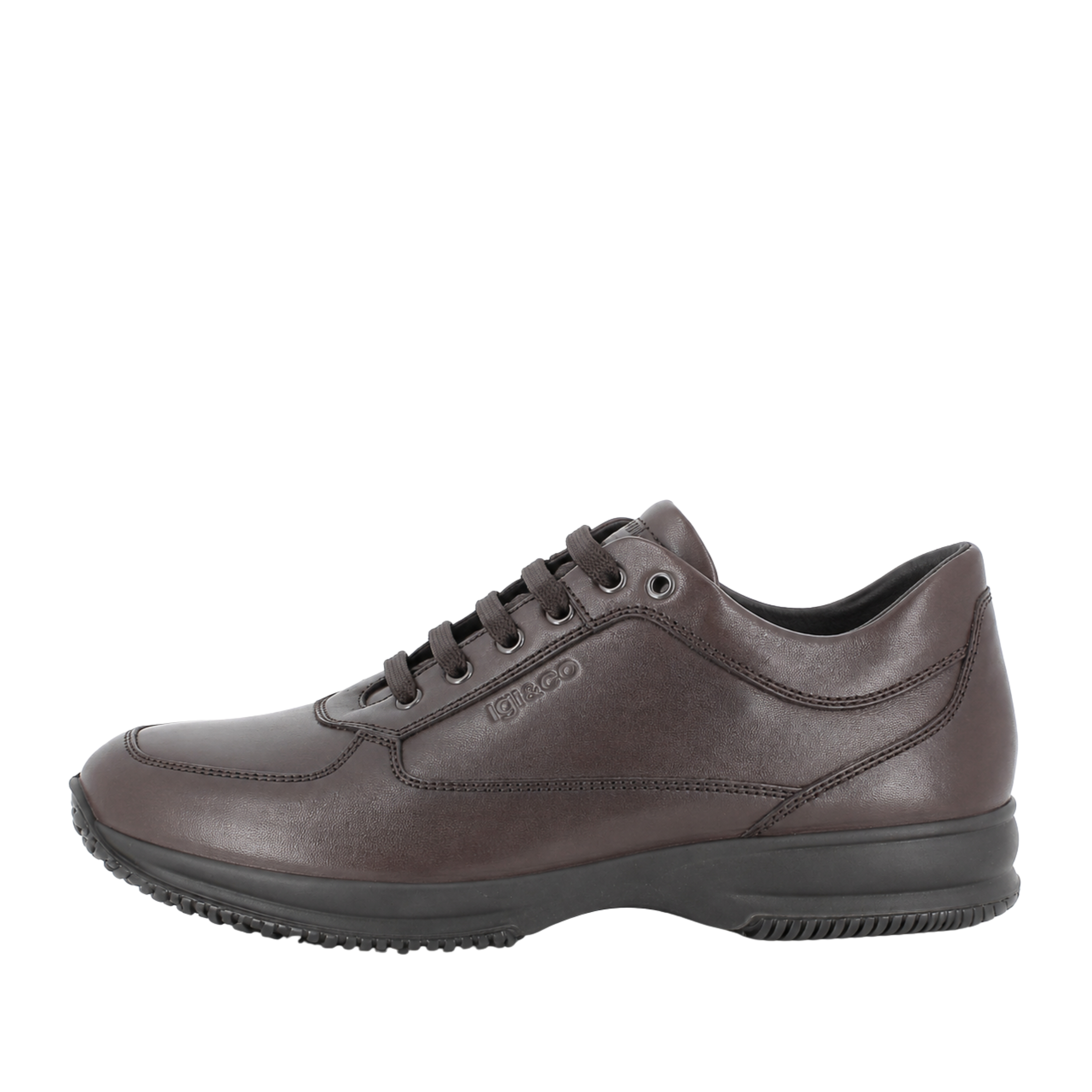 SNEAKERS BASSE IN PELLE CON LACCI UOMO MARRONE