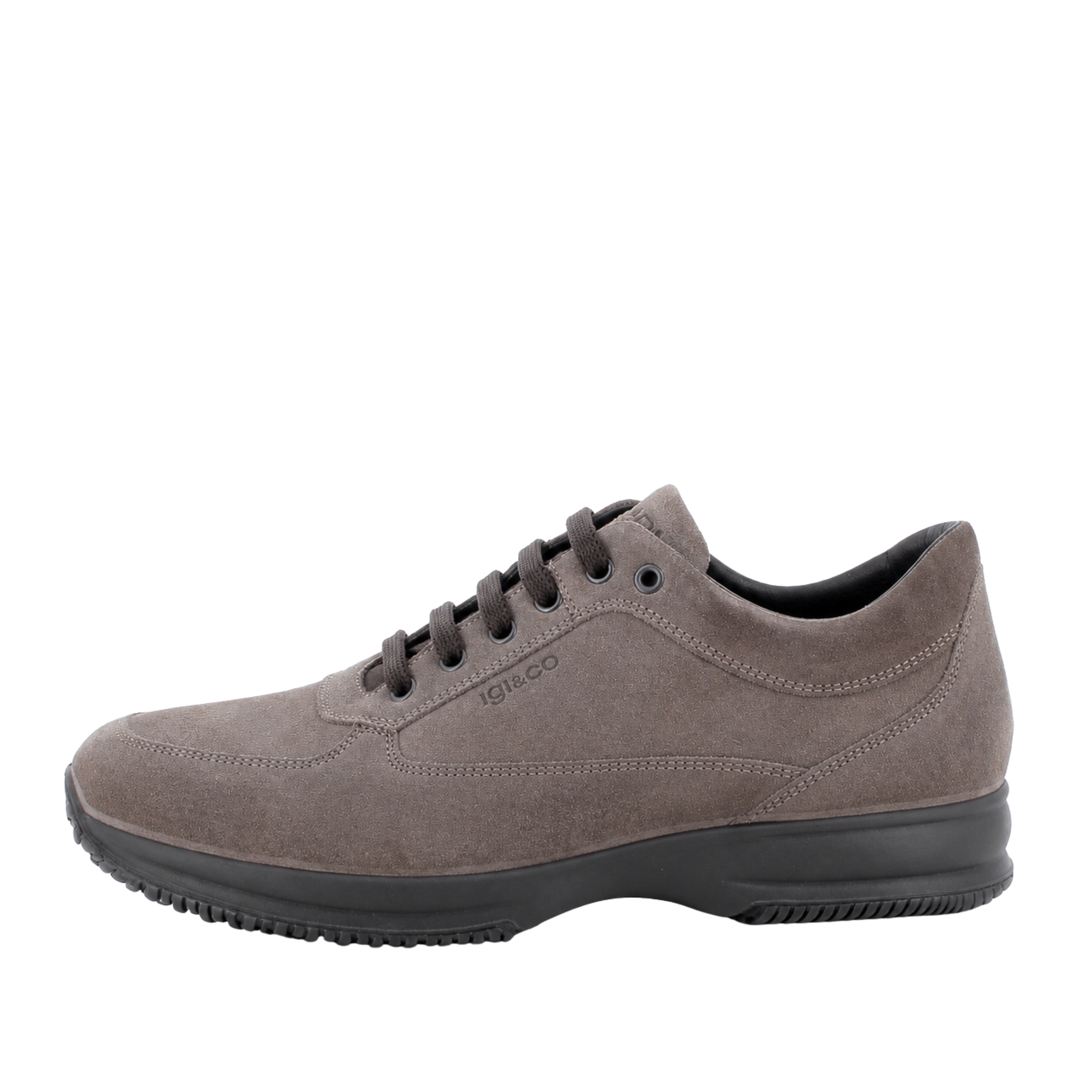 SNEAKERS BASSE IN PELLE SCAMOSCIATA CON LACCI UOMO TORTORA