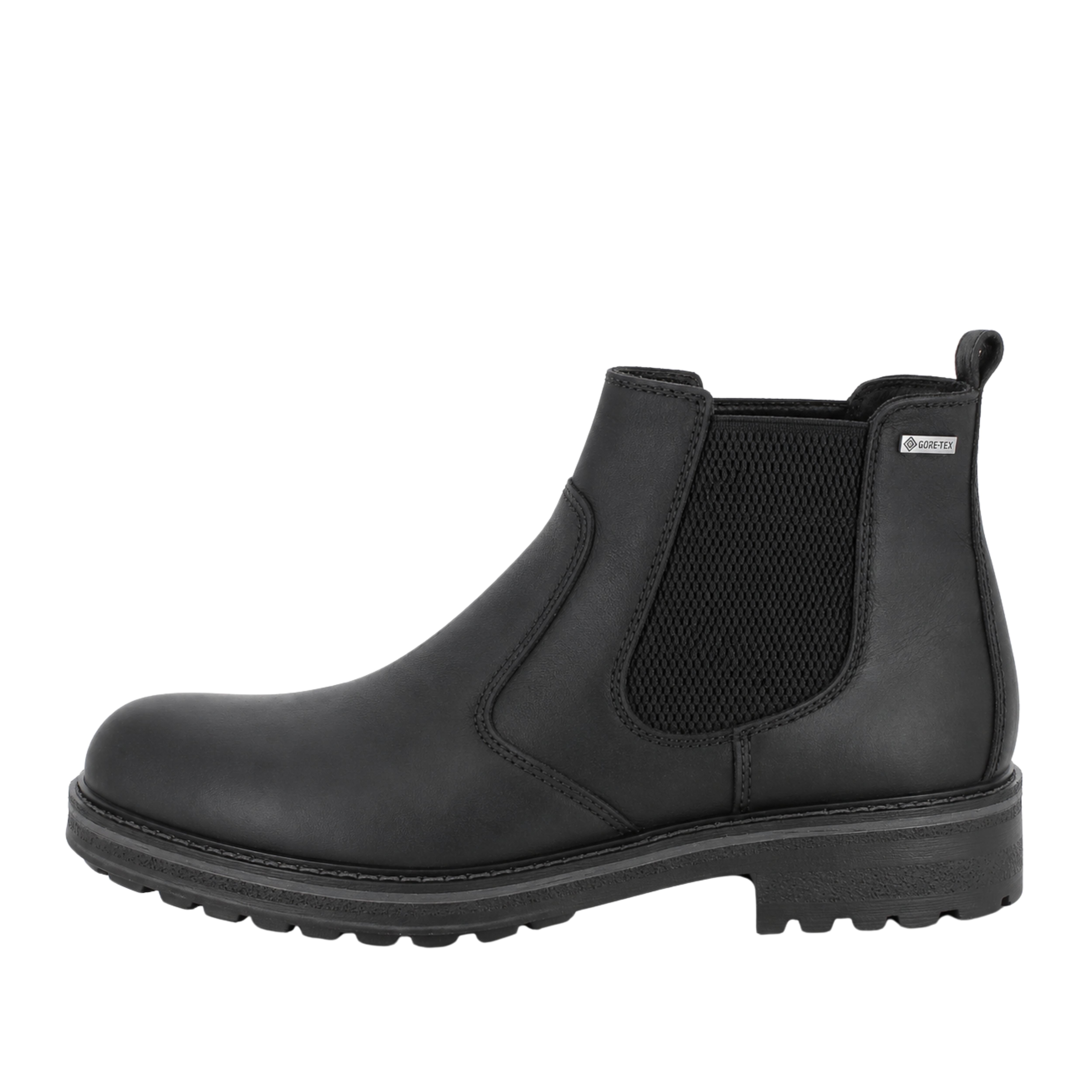 STIVALETTI TACCO BASSO IN NABUK GORETEX CON INSERTI ELASTICI UOMO NERO