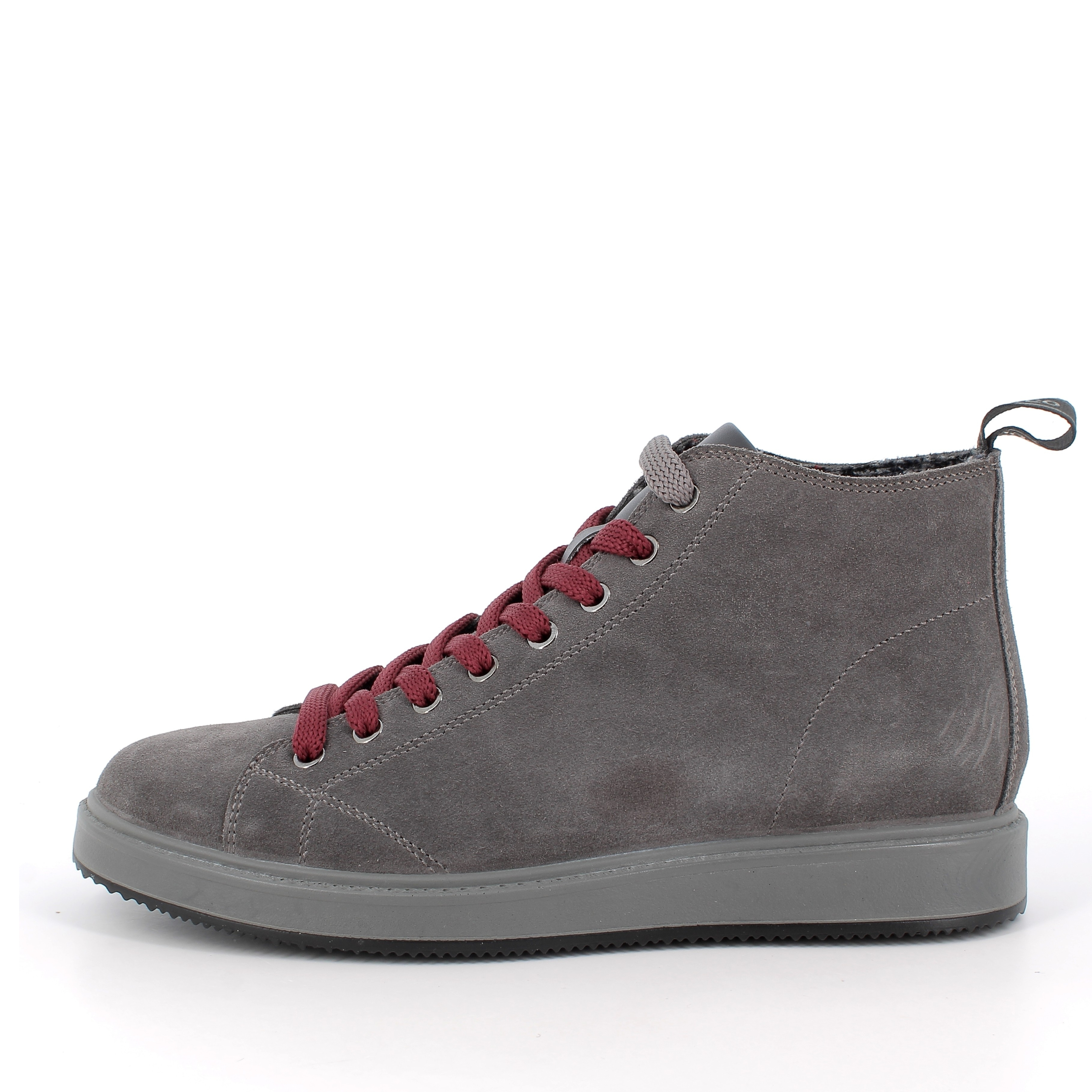 SNEAKERS ALTE IN PELLE SCAMOSCIATA UOMO ANTRACITE