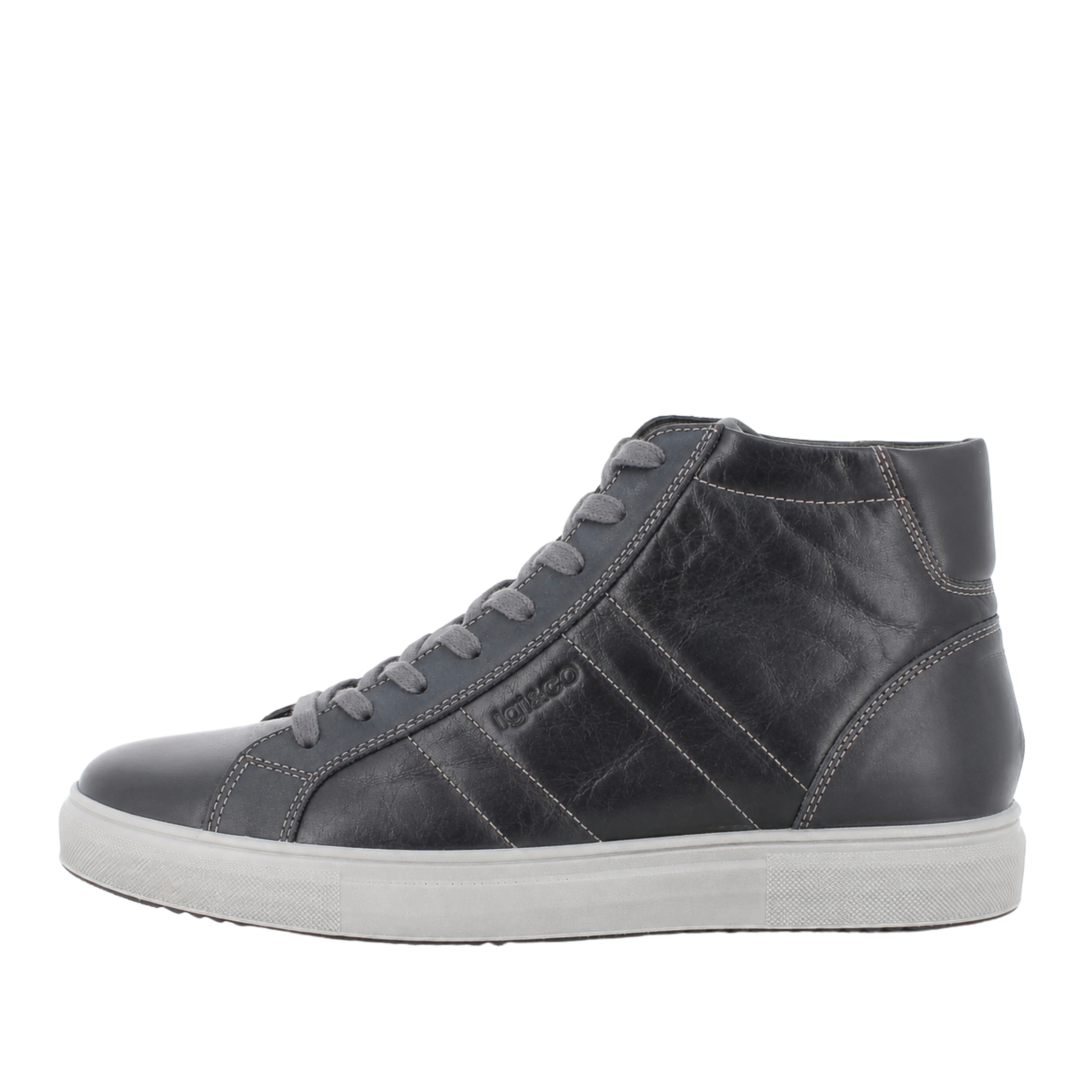 SNEAKERS ALTE IN PELLE UOMO BLU