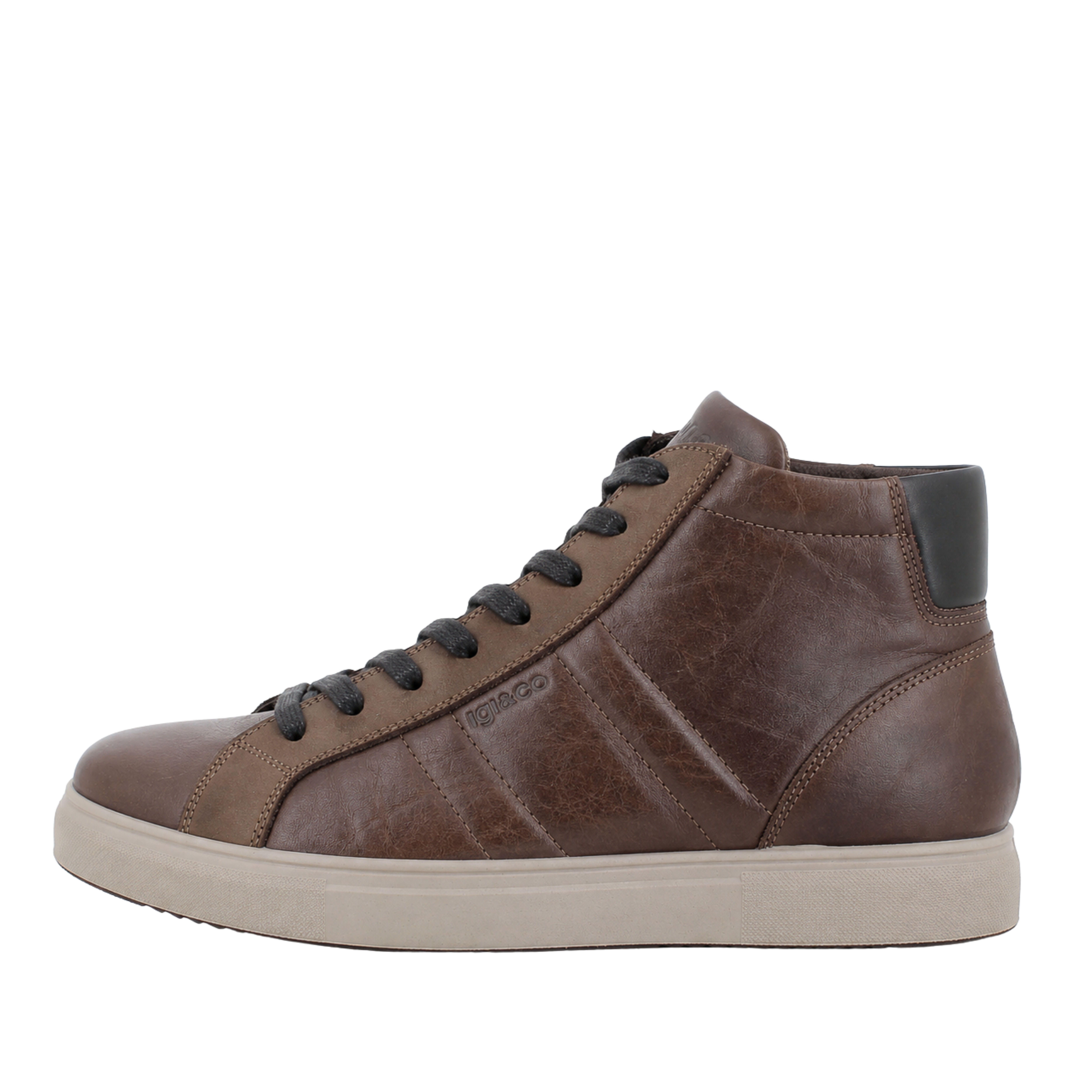SNEAKERS ALTE IN PELLE UOMO MARRONE
