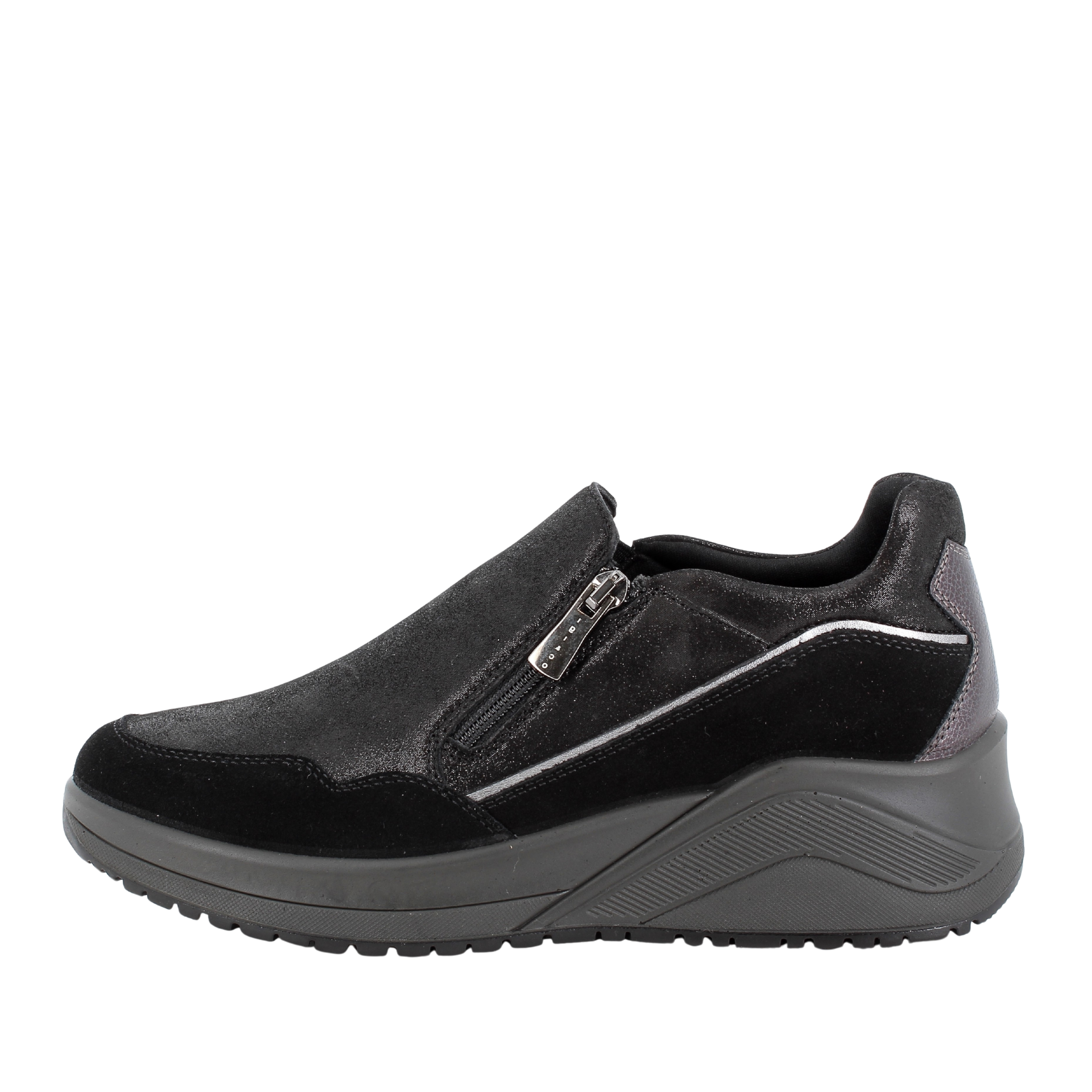SNEAKERS SLIP ON CON ZIP E ZEPPA DONNA NERO