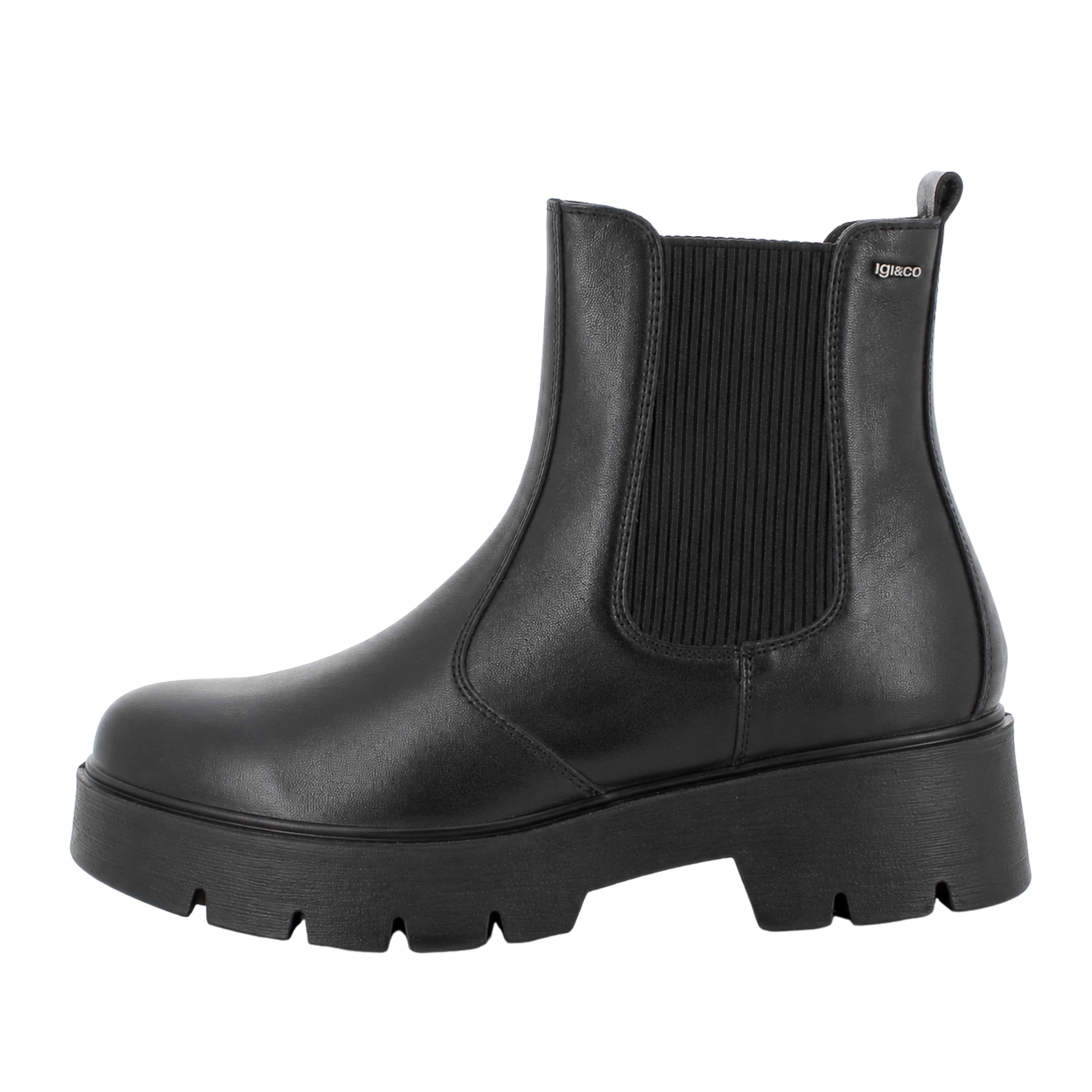 STIVALETTI TACCO ALTO IN PELLE E CON ELASTICI DONNA NERO