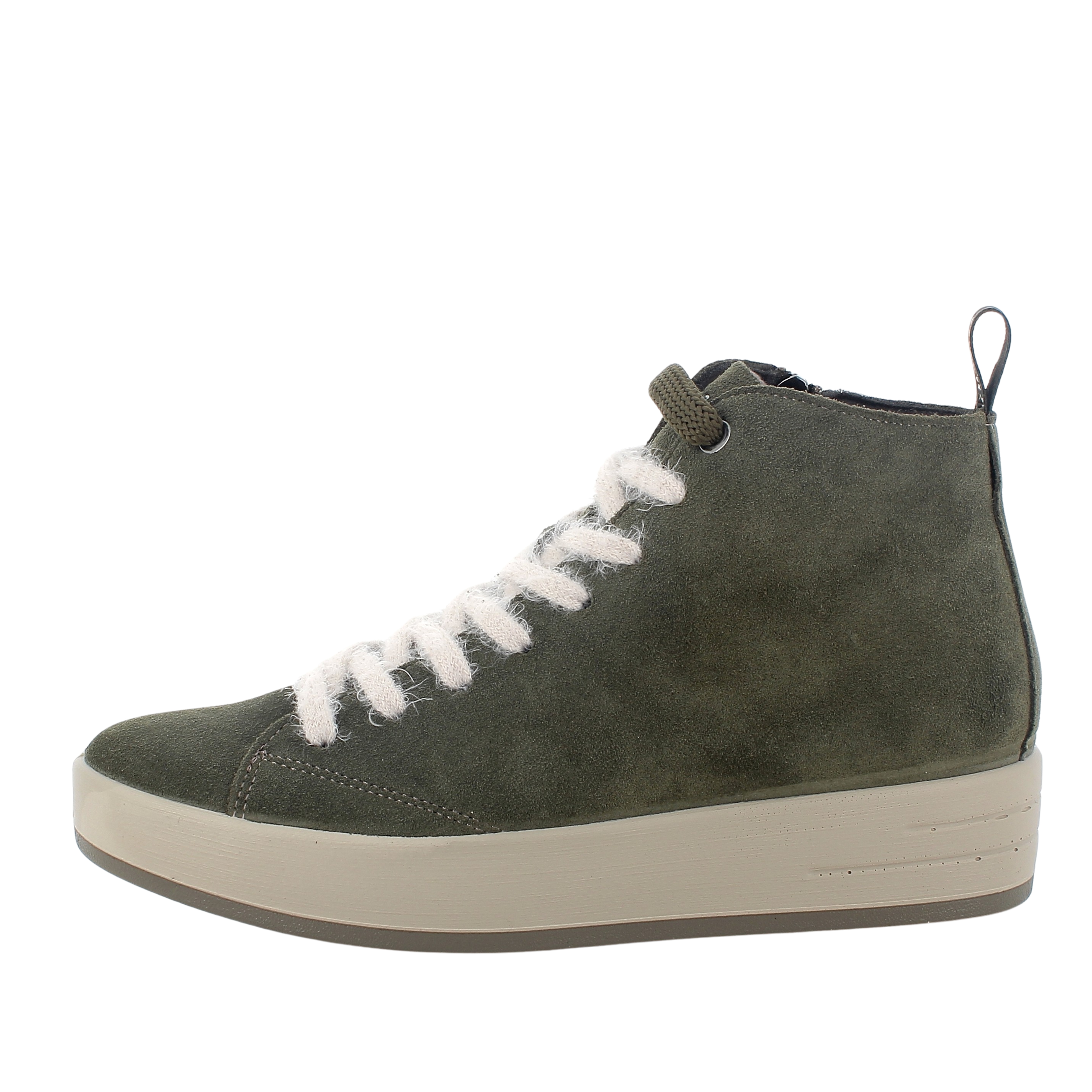 SNEAKERS ALTE IN CAMOSCIO CON LACCI DONNA VERDE