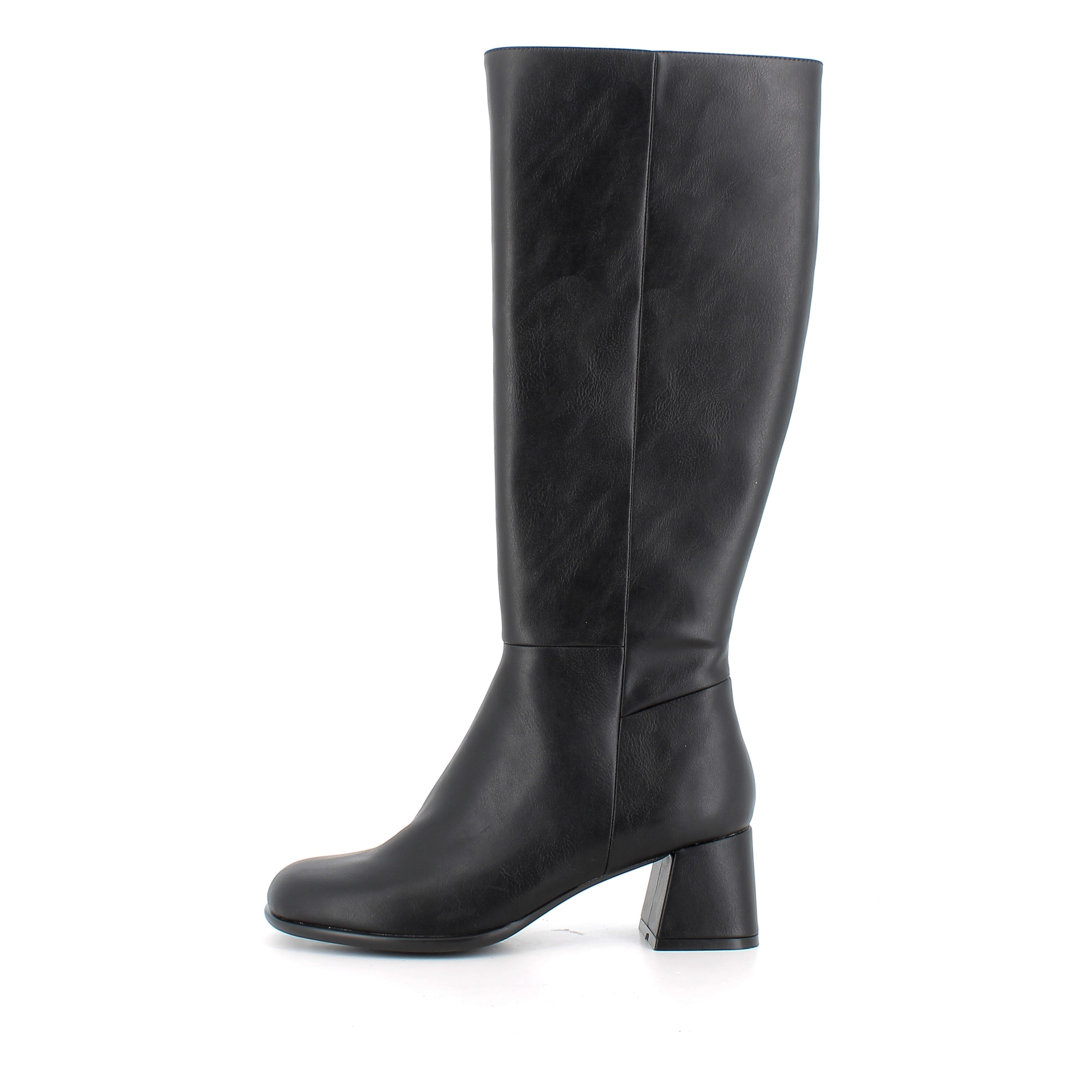 STIVALI TACCO ALTO EFFETTO PELLE DONNA NERO