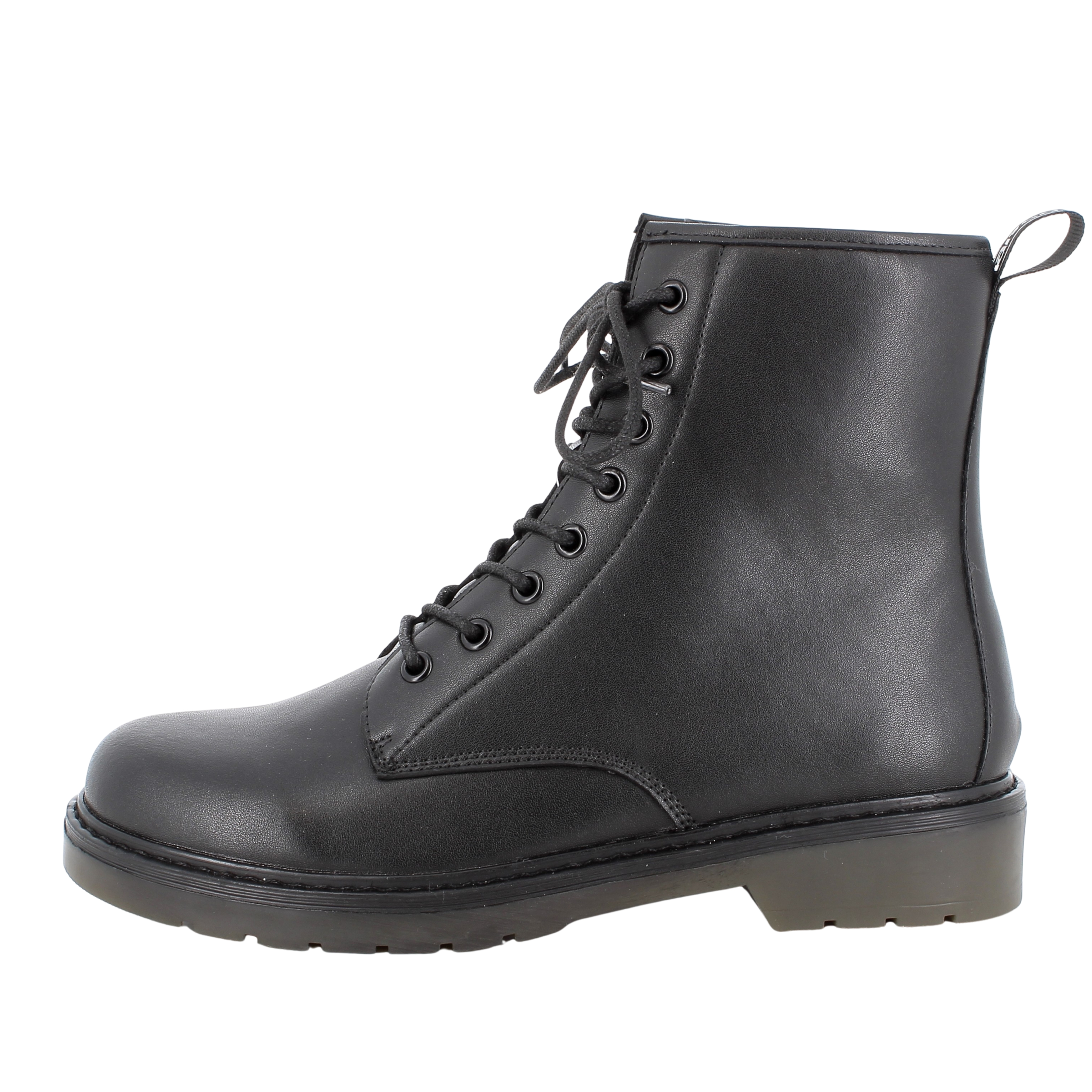 ANFIBI IN PELLE E CON LACCI DONNA NERO