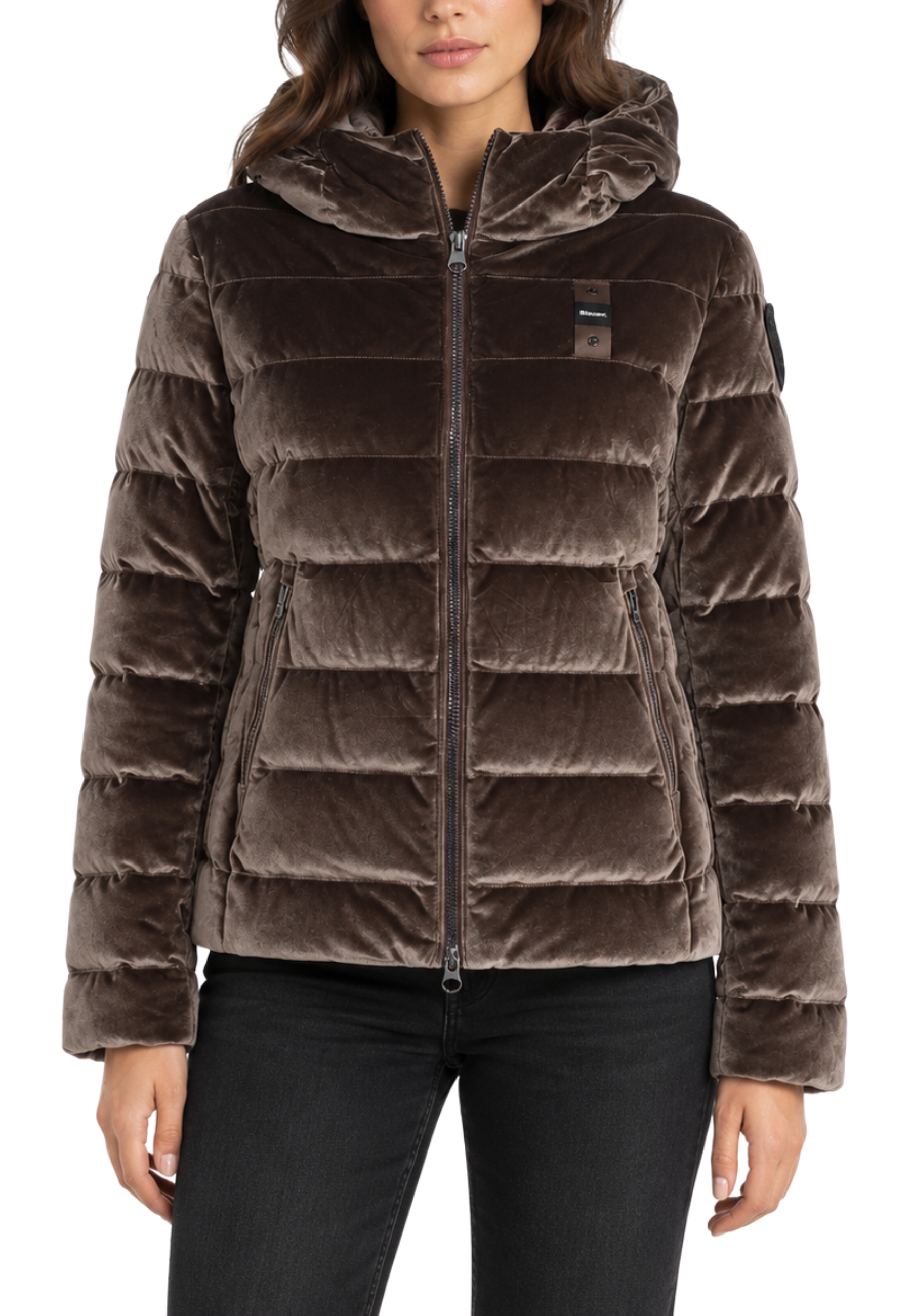 PIUMINO IN VELLUTO DONNA MARRONE